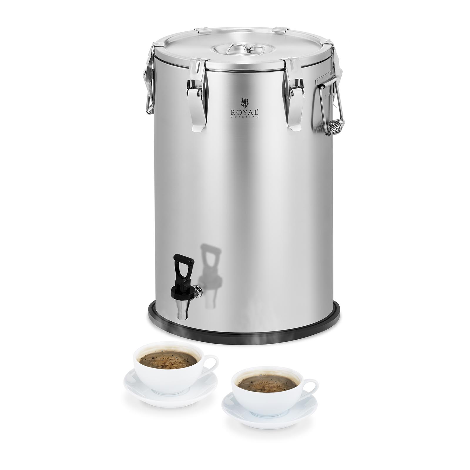 25 L Edelstahl Thermobehälter Zapfhahn Warmhaltebehälter Isolierung 35 x 40 cm 