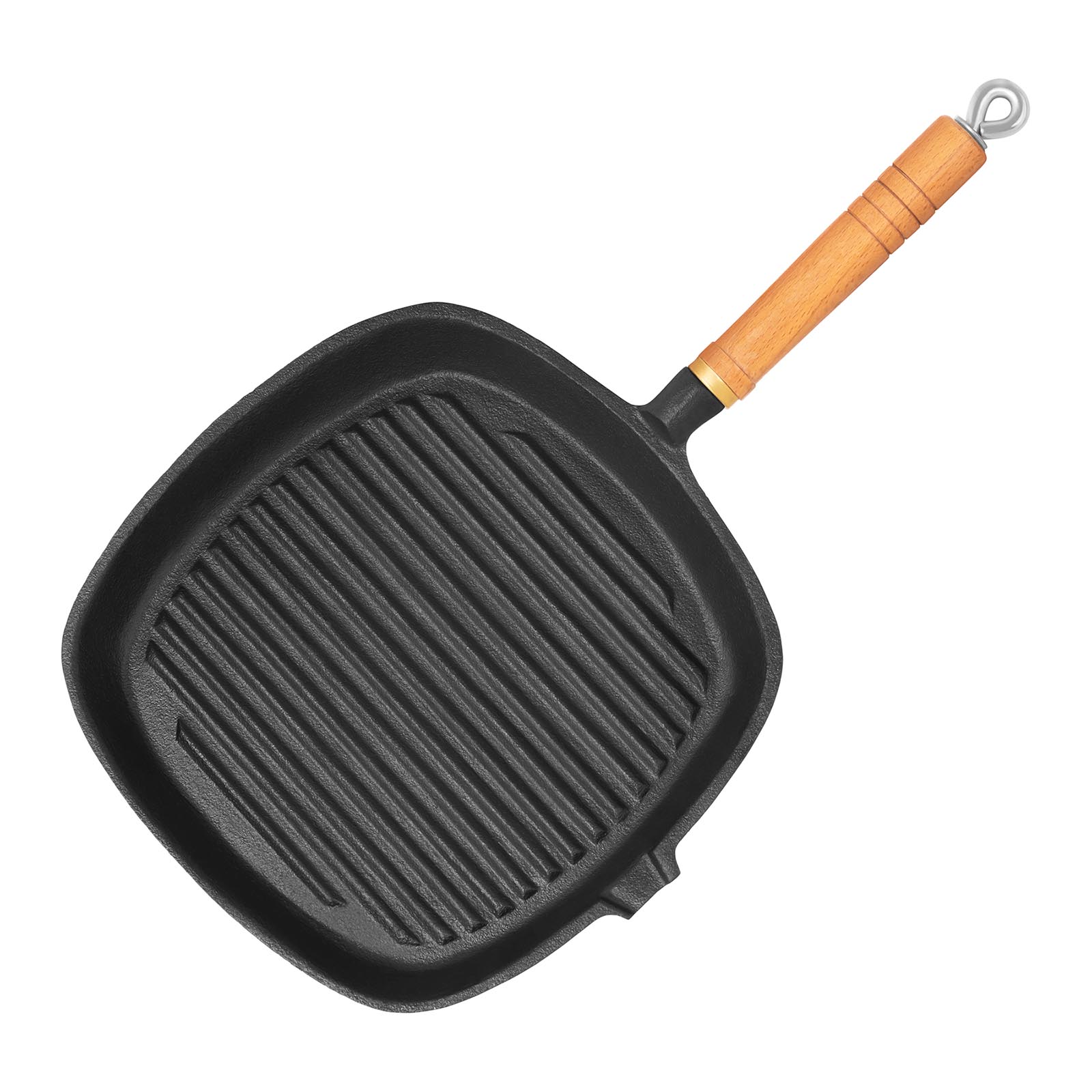 Grillpfanne Gusseisen Steakpfanne Bratpfanne Riffelboden Quadratisch