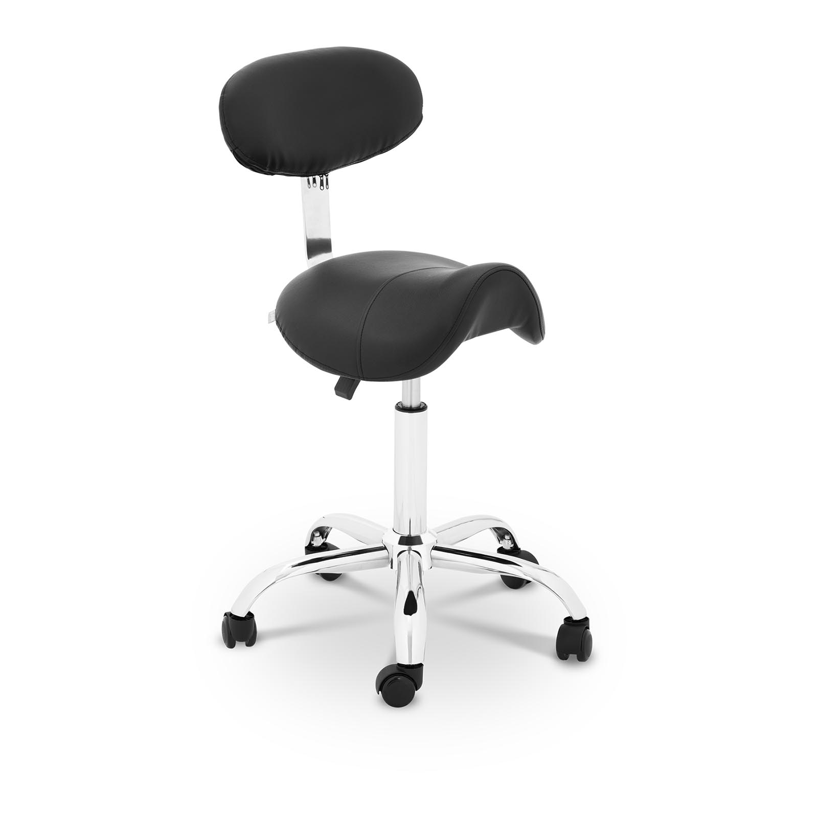 Saddle Chair Swivel With Backrest Salon Stool Adjustable Hamburg