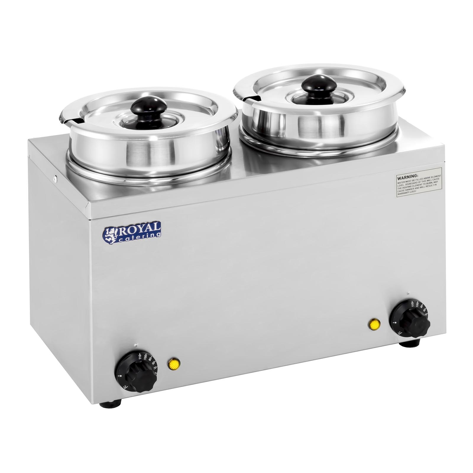 Chauffe-plats Rectangulaire Inox 6 Litres - Pour Buffets Et Réceptions - Couvercles Inclus