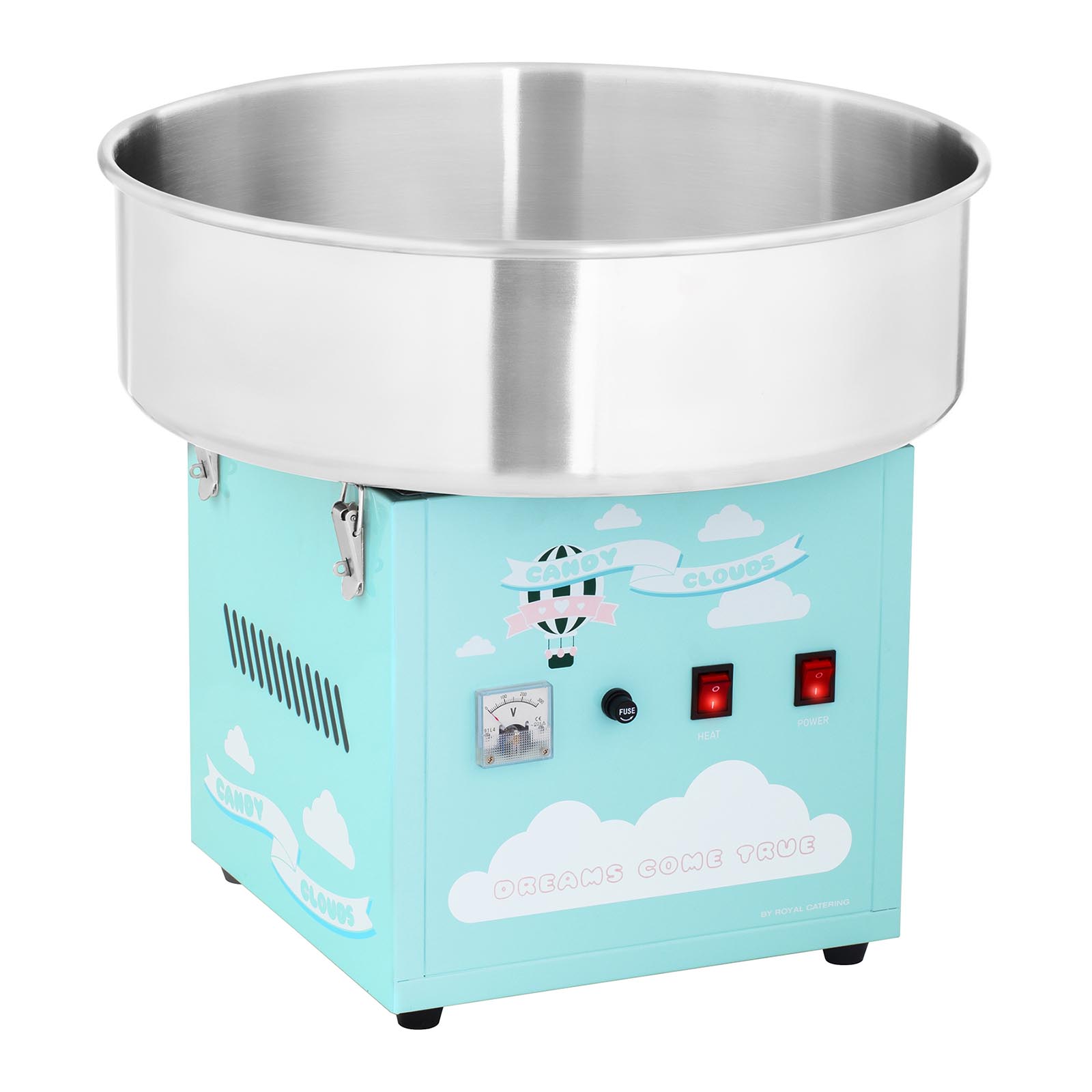 Zuckerwattemaschine Set Spuckschutz 52 cm Zuckerwattegerät 1200 W Türkis