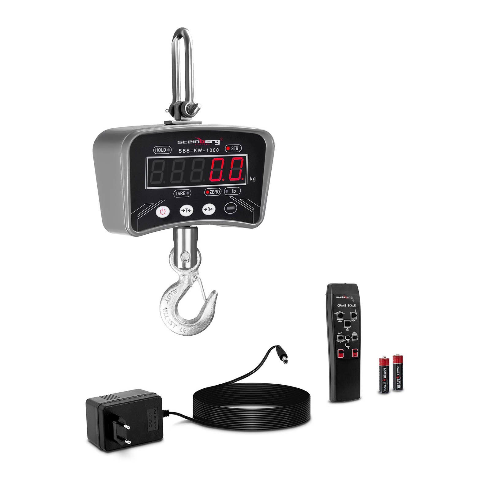 CRANE SCALE 1000 KG - WEIGHING DIGITAL PORTABLE INDUSTRIAL HANGING