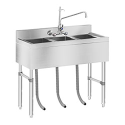 Lavello inox industriale lavabo 3 vasche lavamani banco cucina ... Vasca per lavare i piatti