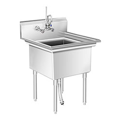 Details About Commercial Kitchen Sink Large Basin Catering Sink Stainless Steel 75x75x111cm