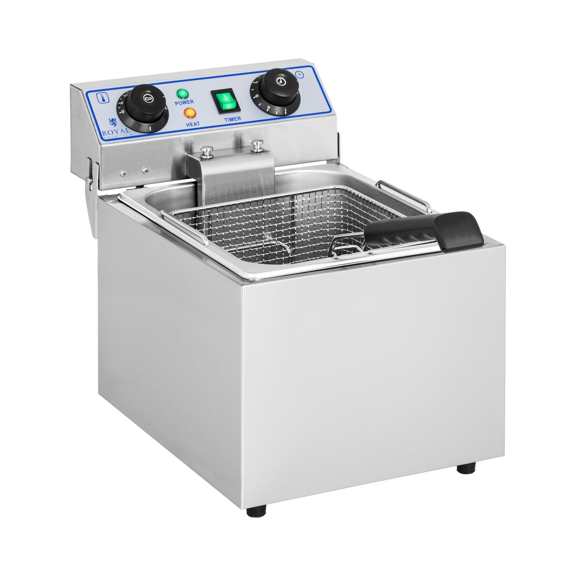 Royal Catering Elektro-Fritteuse - 1 x 13 Liter mit Timerfunktion (60 Min)