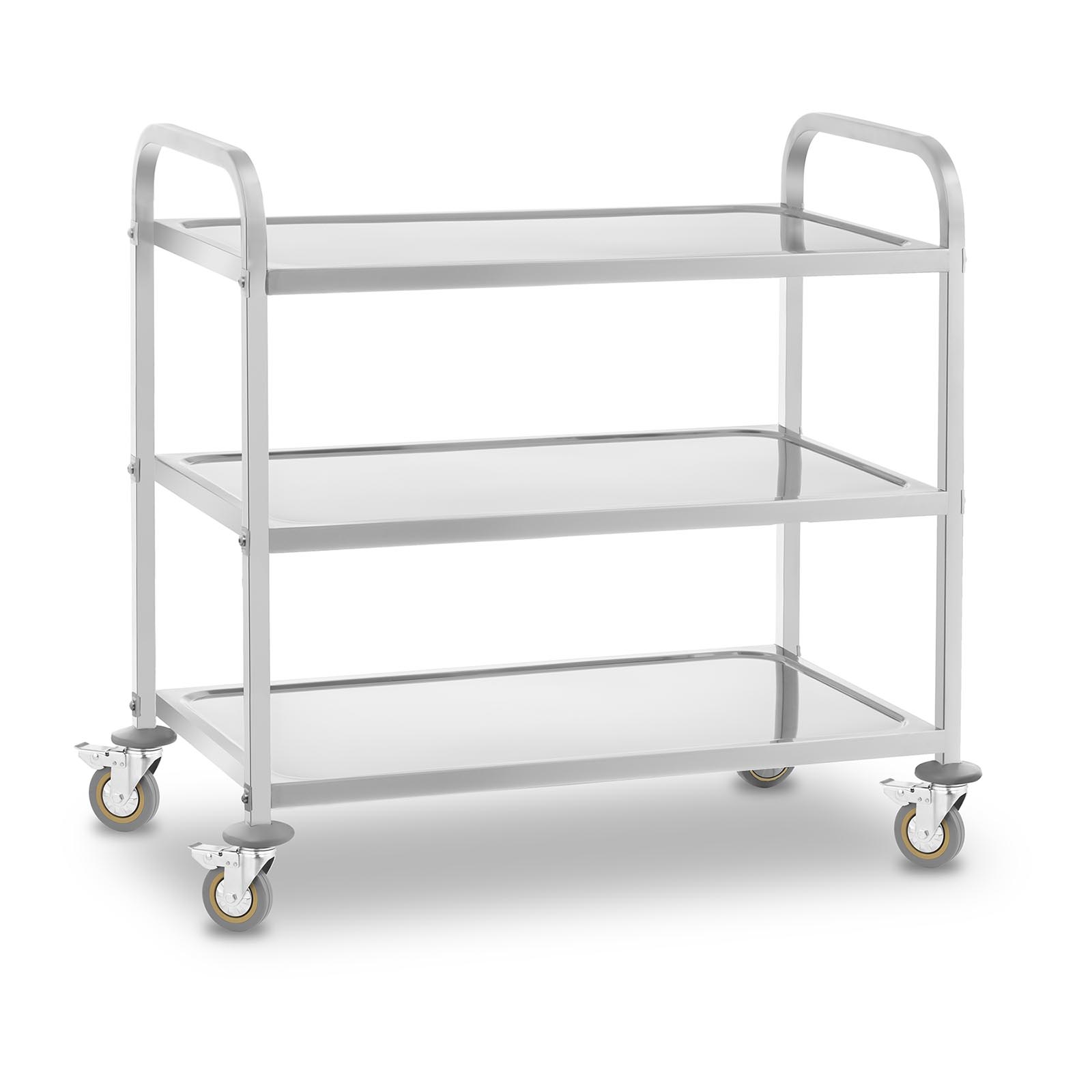 Servierwagen - Edelstahl - 3 Borde - Ablagen: 90 x 50 cm - 500 kg - Royal Catering RCSW 3