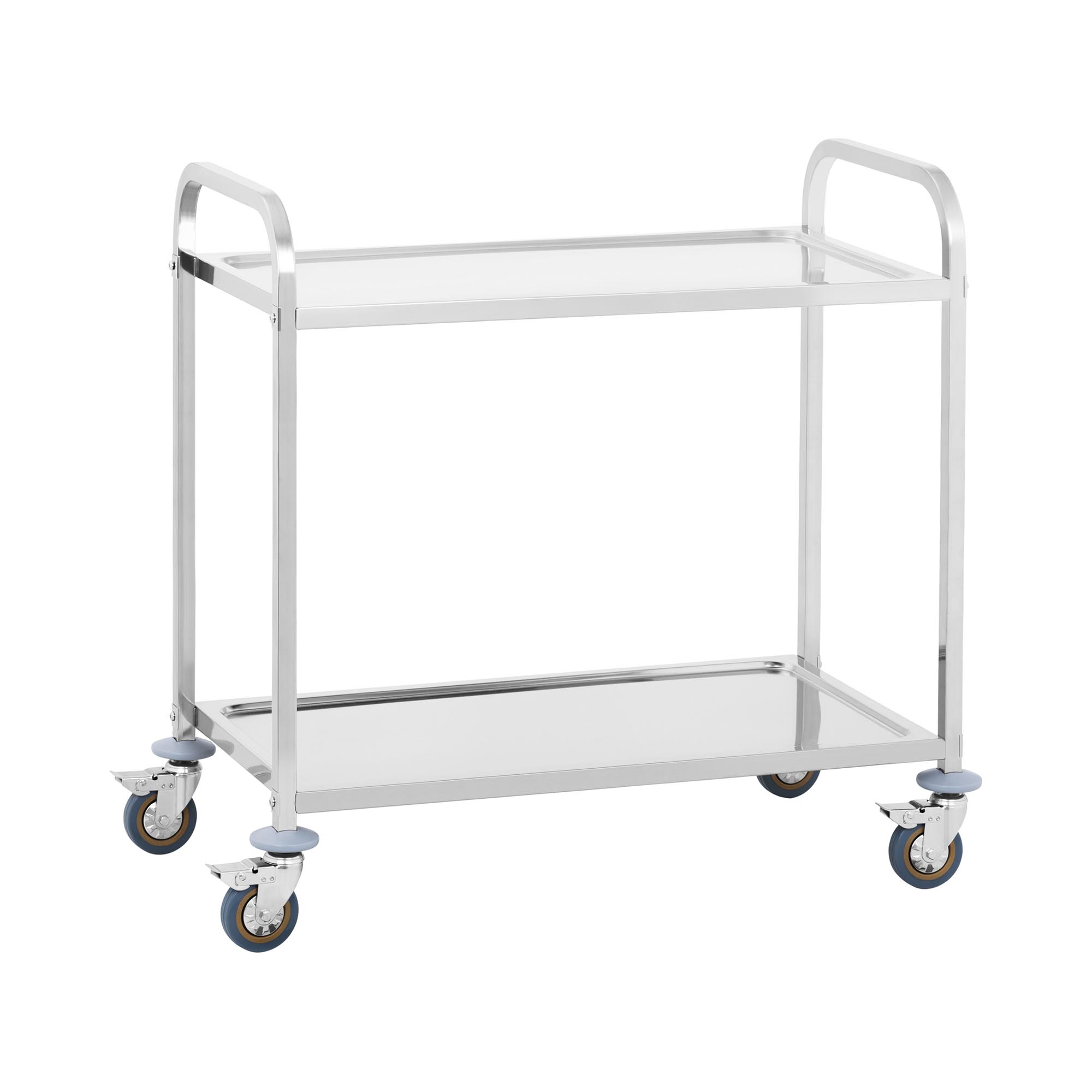 Servierwagen - Edelstahl - 2 Borde - Ablagen: 90 x 50 cm - 300 kg - Royal Catering RCSW 2