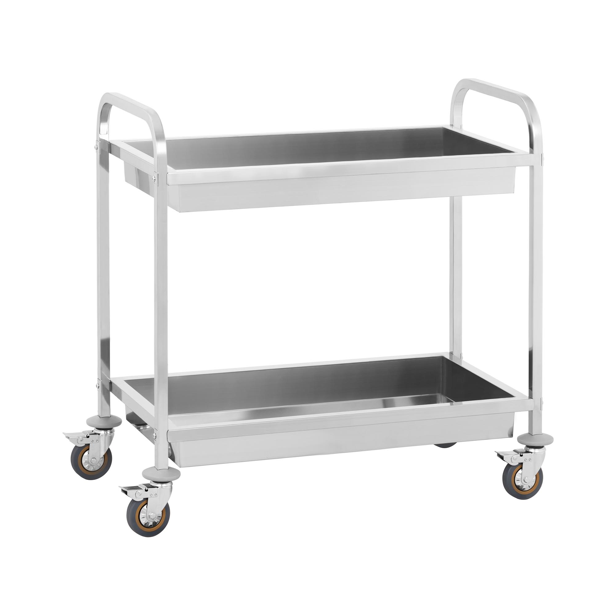 Servierwagen - Edelstahl - 2 Mulden - Ablagen: 84 x 43,5 cm - 320 kg - Royal Catering RCGW 2