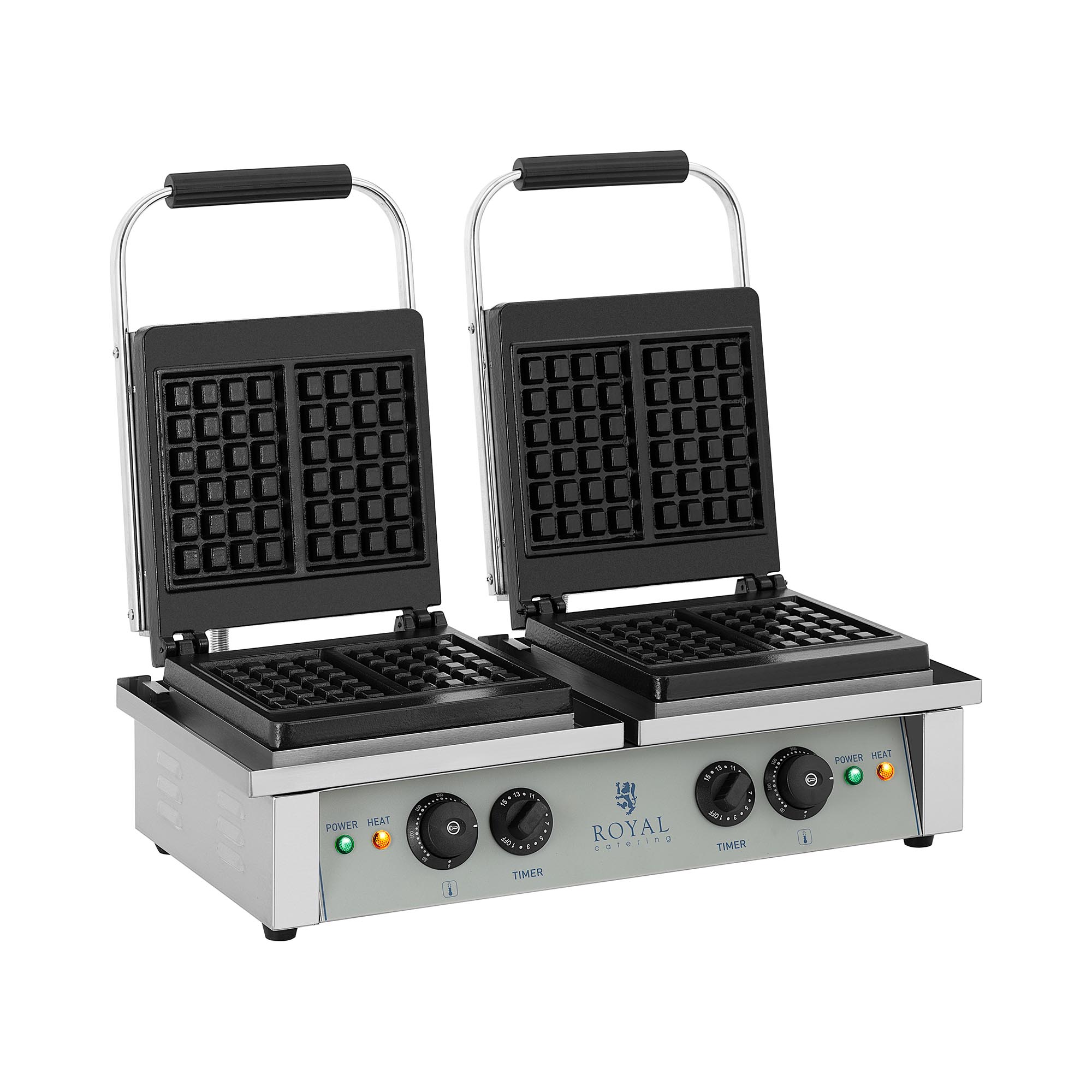 Royal Catering Waffeleisen - 2 x 2.000 Watt - rechteckig RCWM-4000-E