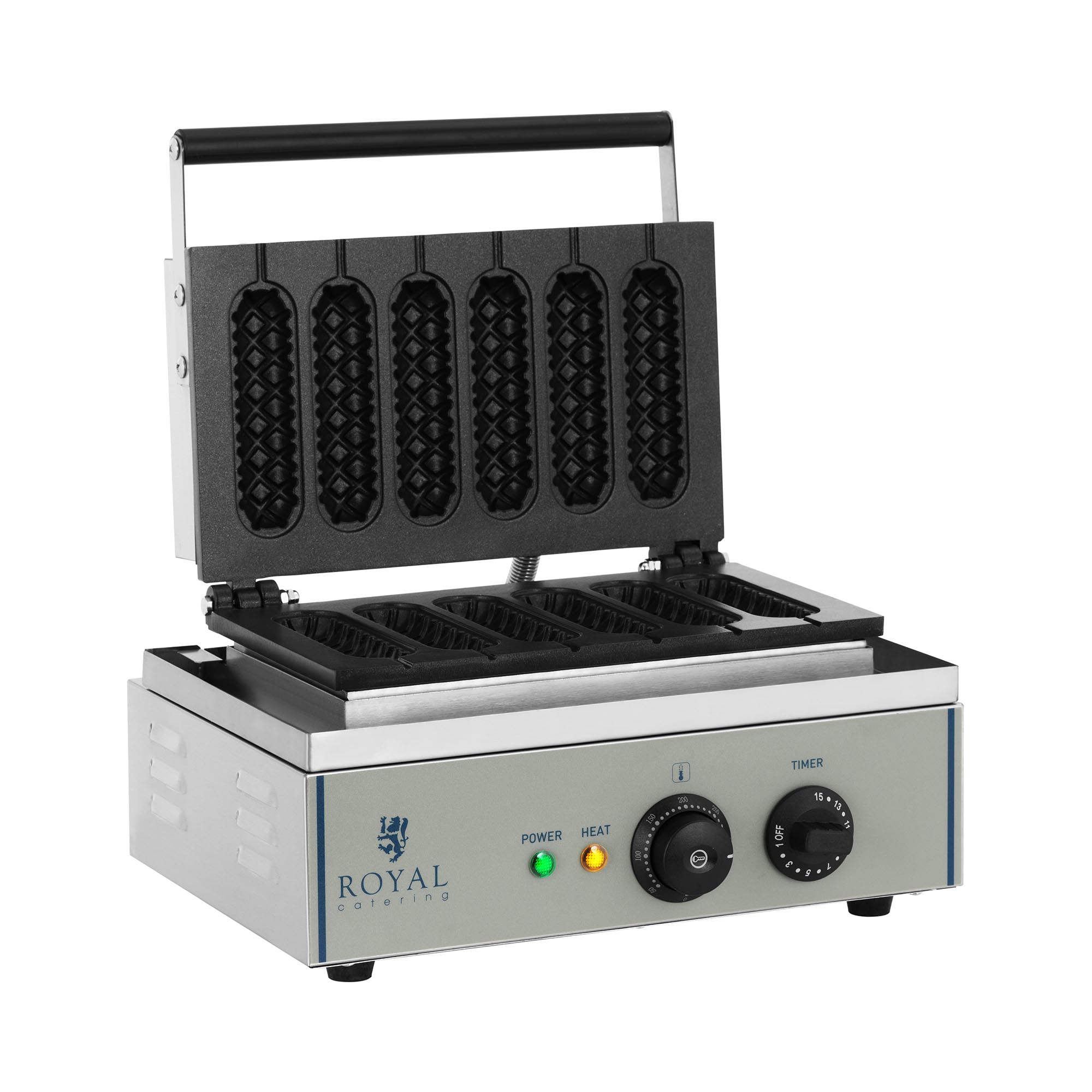 Royal Catering Waffeleisen - 1.550 Watt - Stiel - Corn Dog RCWM-1500-S