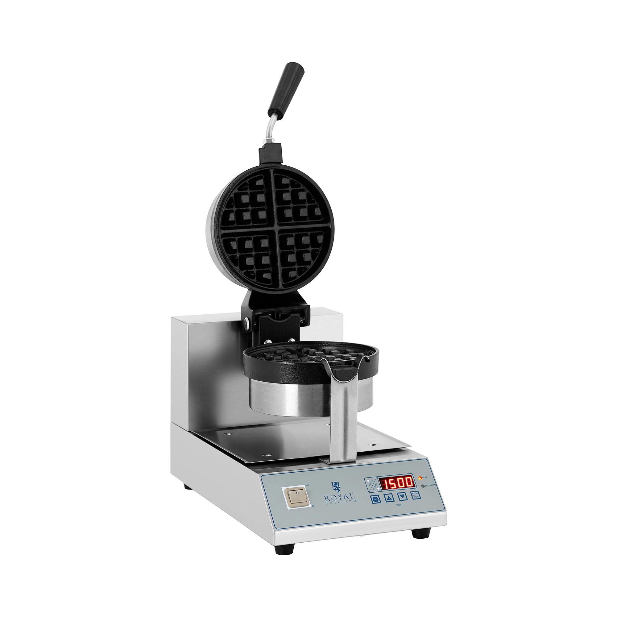 Royal Catering Waffeleisen mit LED - drehbar - 1300 W RCWM-1300-RE