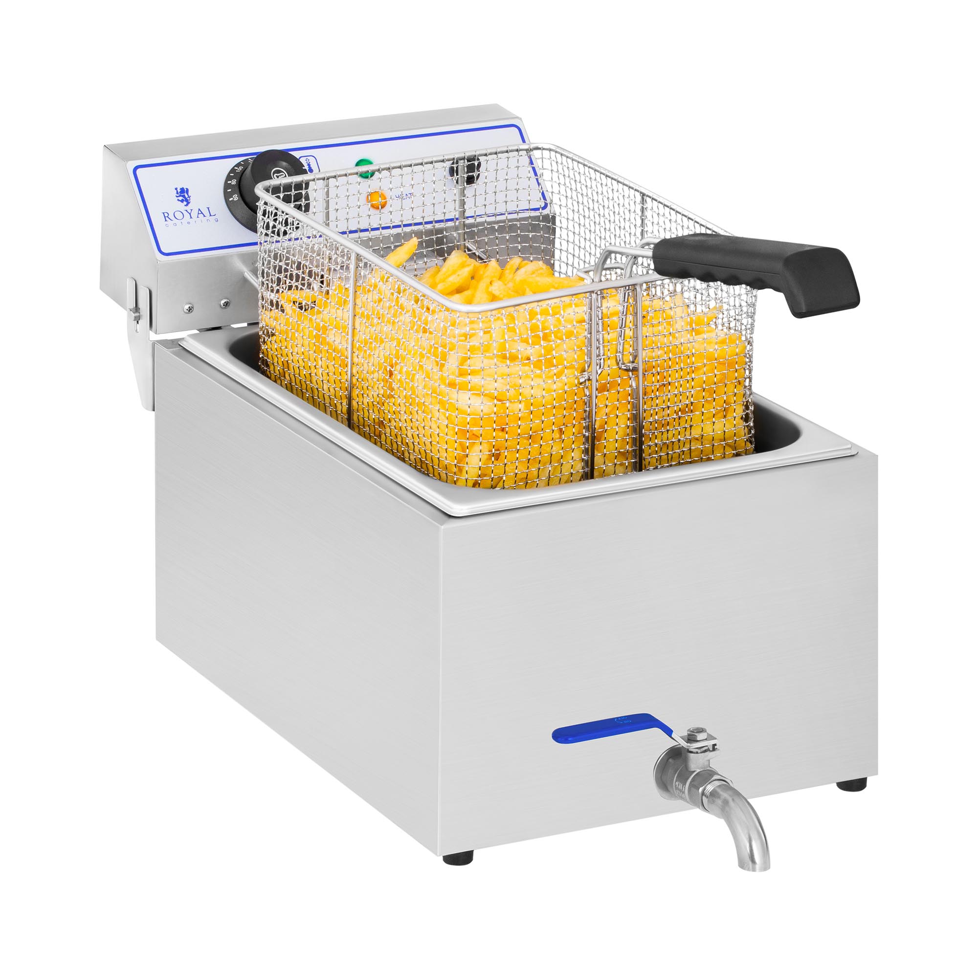 Elektro-Fritteuse - 11 l - 3000 W - Ablasshahn - Royal Catering RCEF 15E