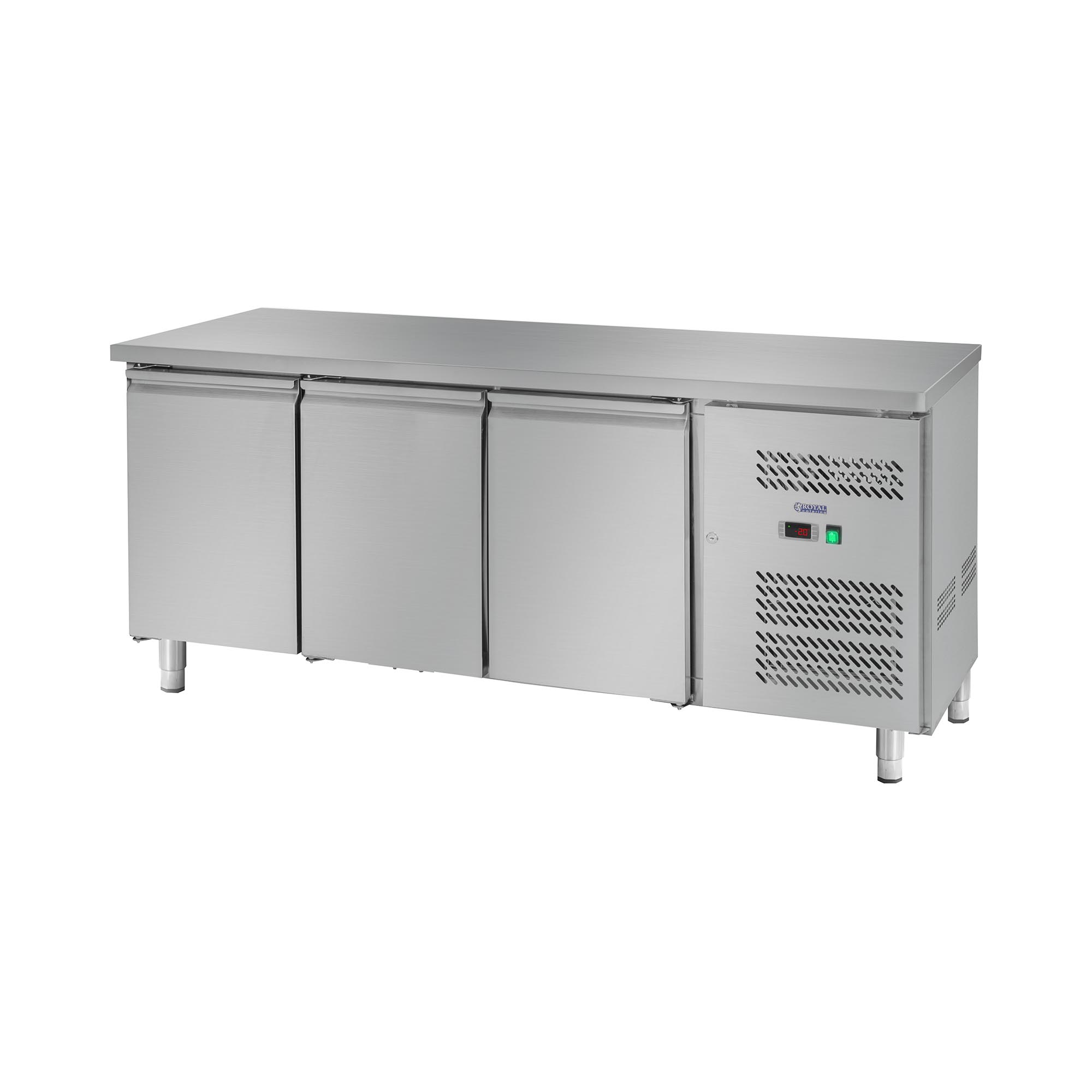 Hűtőpult - 339 l 3 rekesz - 179,5 x 60 cm - B energiaosztály - rozsdamentes acél - Royal Catering