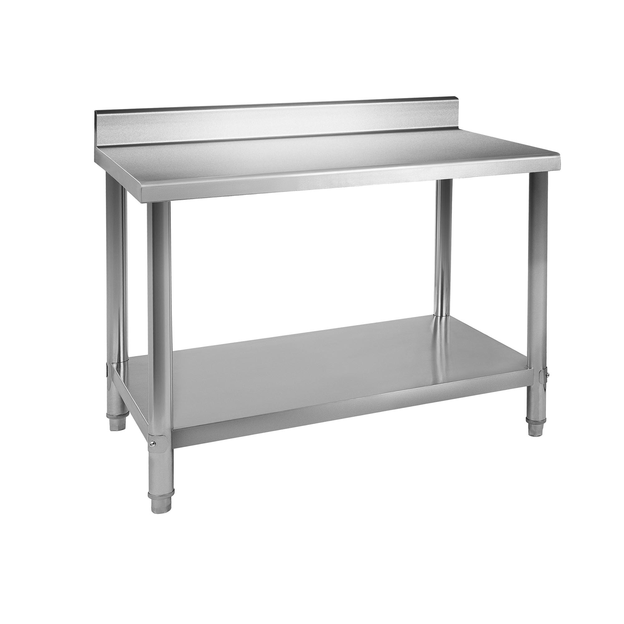 Edelstahl-Arbeitstisch - ECO - 100 x 70 cm - 120 kg - Aufkantung - Royal Catering RCAT-100/70-S