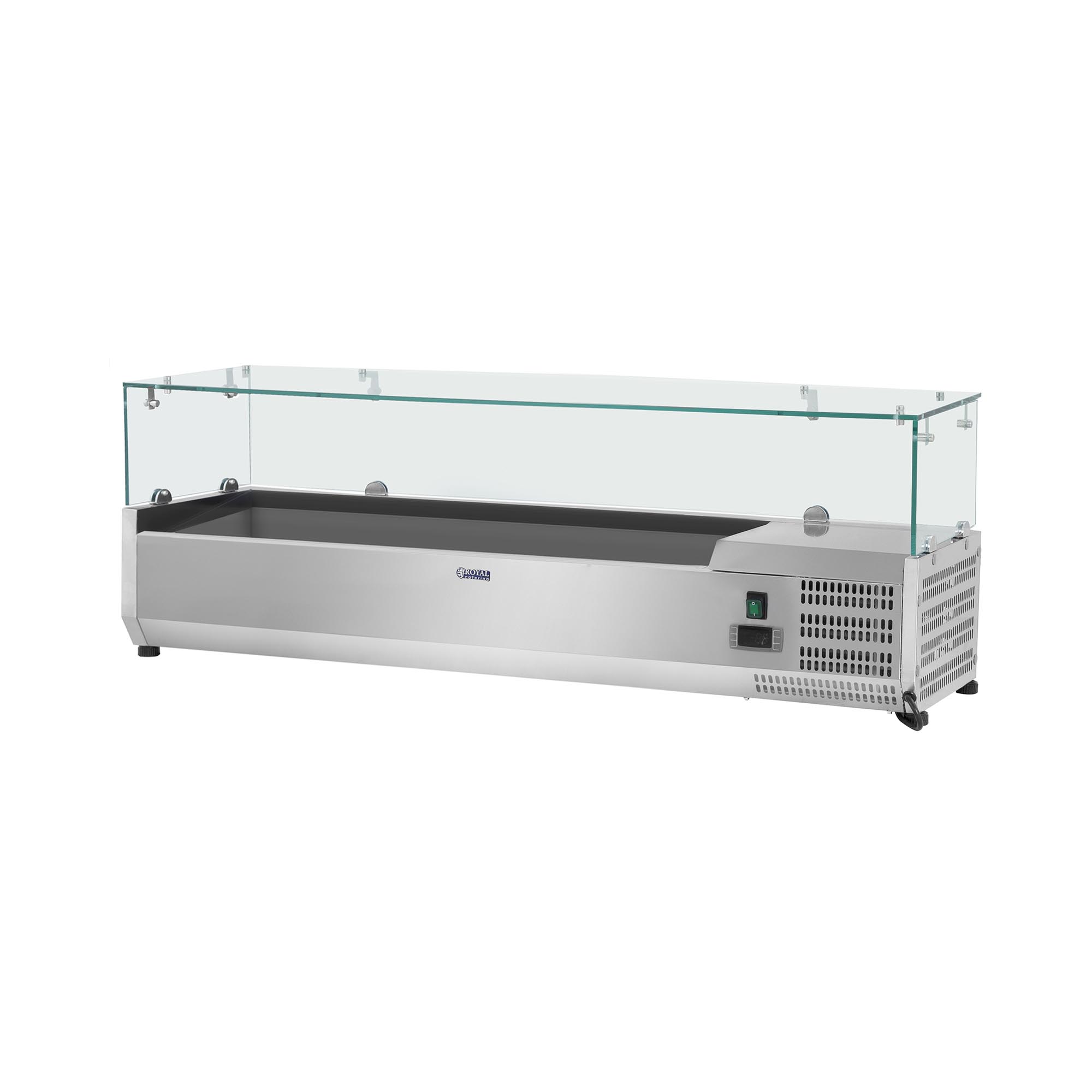 Opzetkoelvitrine - 150 x 39 cm - glasafdekking