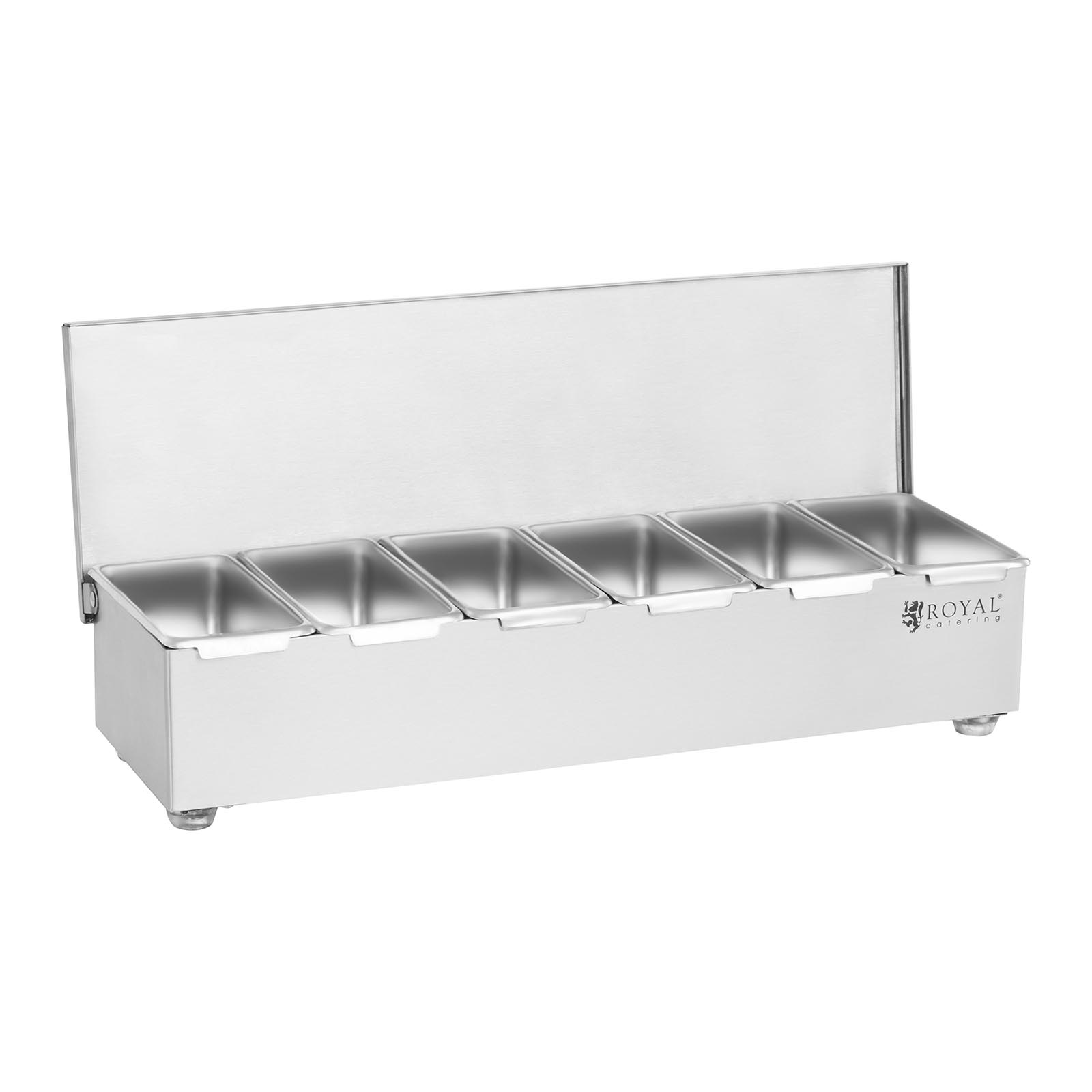 Ingrediëntencontainer opzetstelling - RVS - 6 x 450 ml