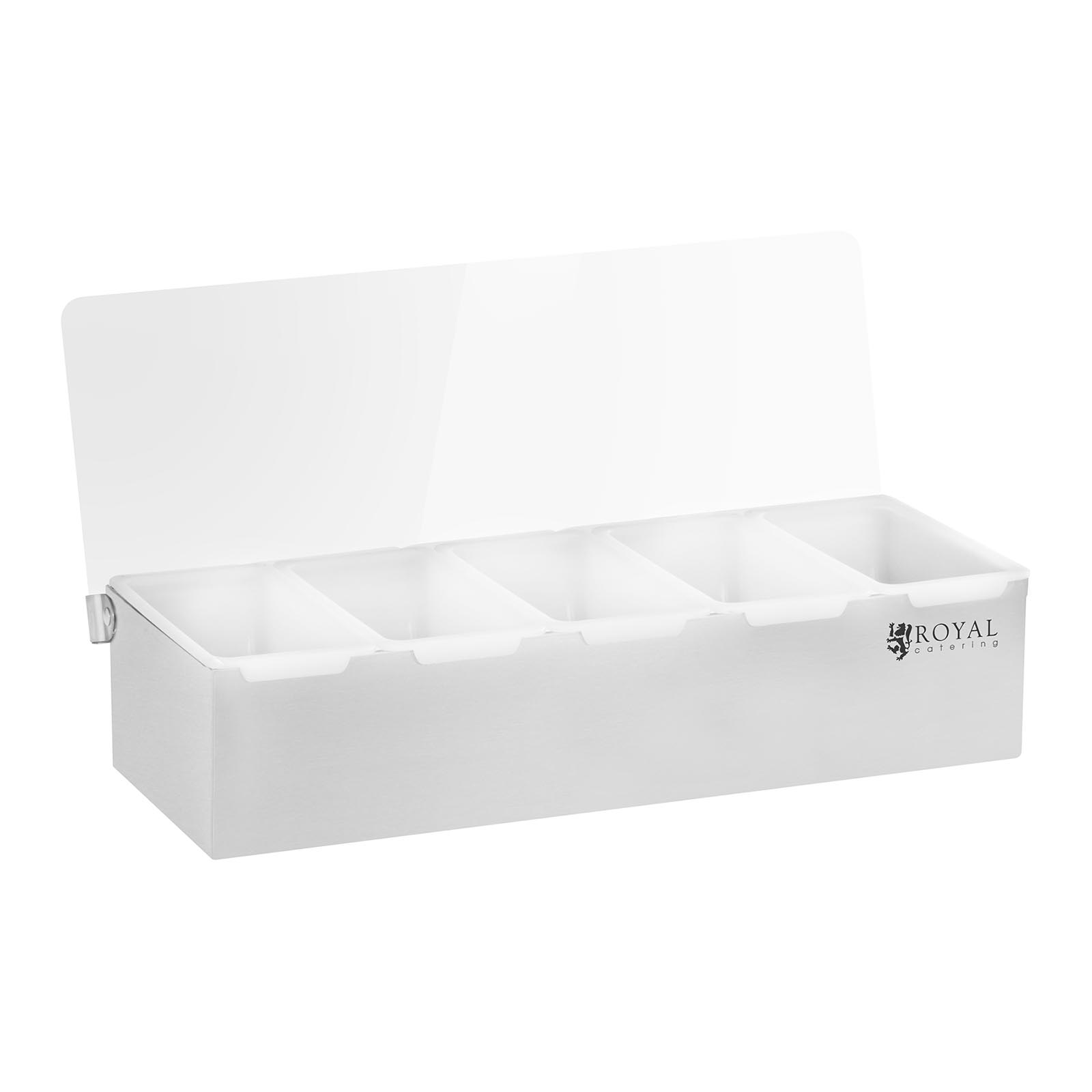 Ingrediëntencontainer opzetstelling - RVS/PP - 5 x 450 ml
