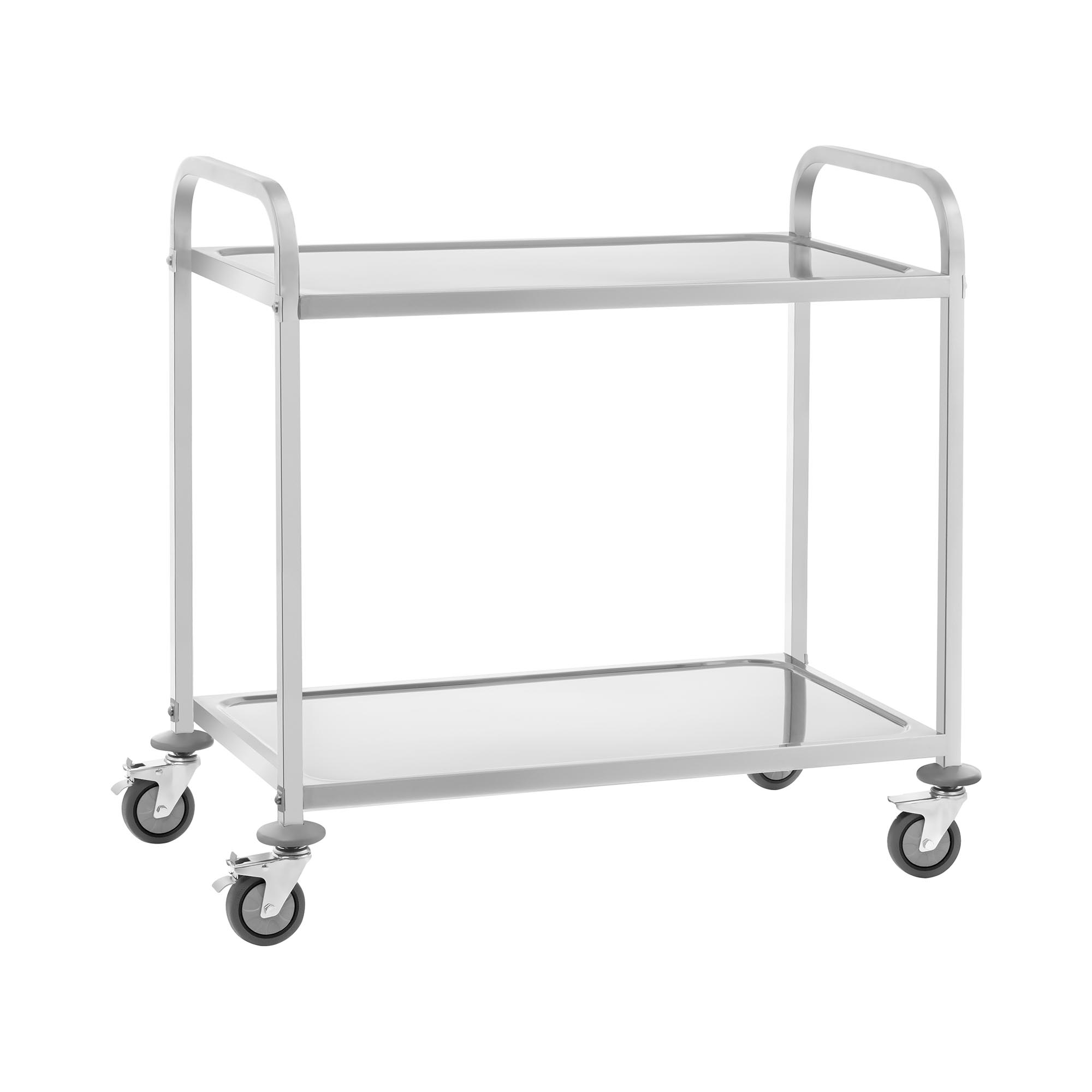 Servierwagen - Edelstahl - 2 Borde - Ablagen: 90 x 50 cm - 200 kg - Royal Catering RCSW 3E