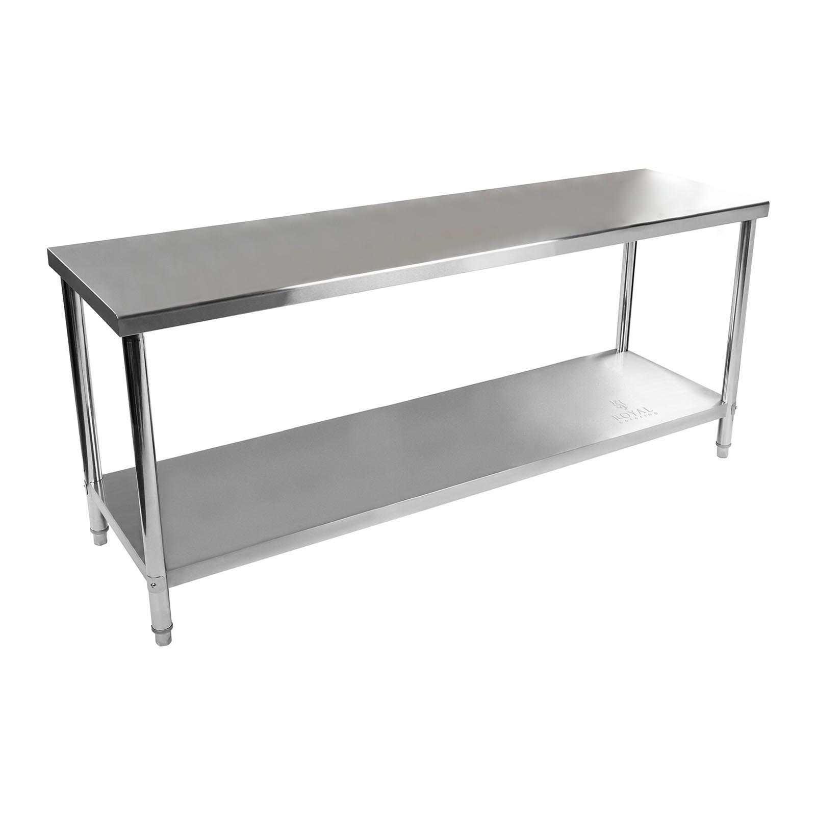 Edelstahl-Arbeitstisch - ECO - 200 x 60 cm - 160 kg - Royal Catering RCAT-200/60-NW