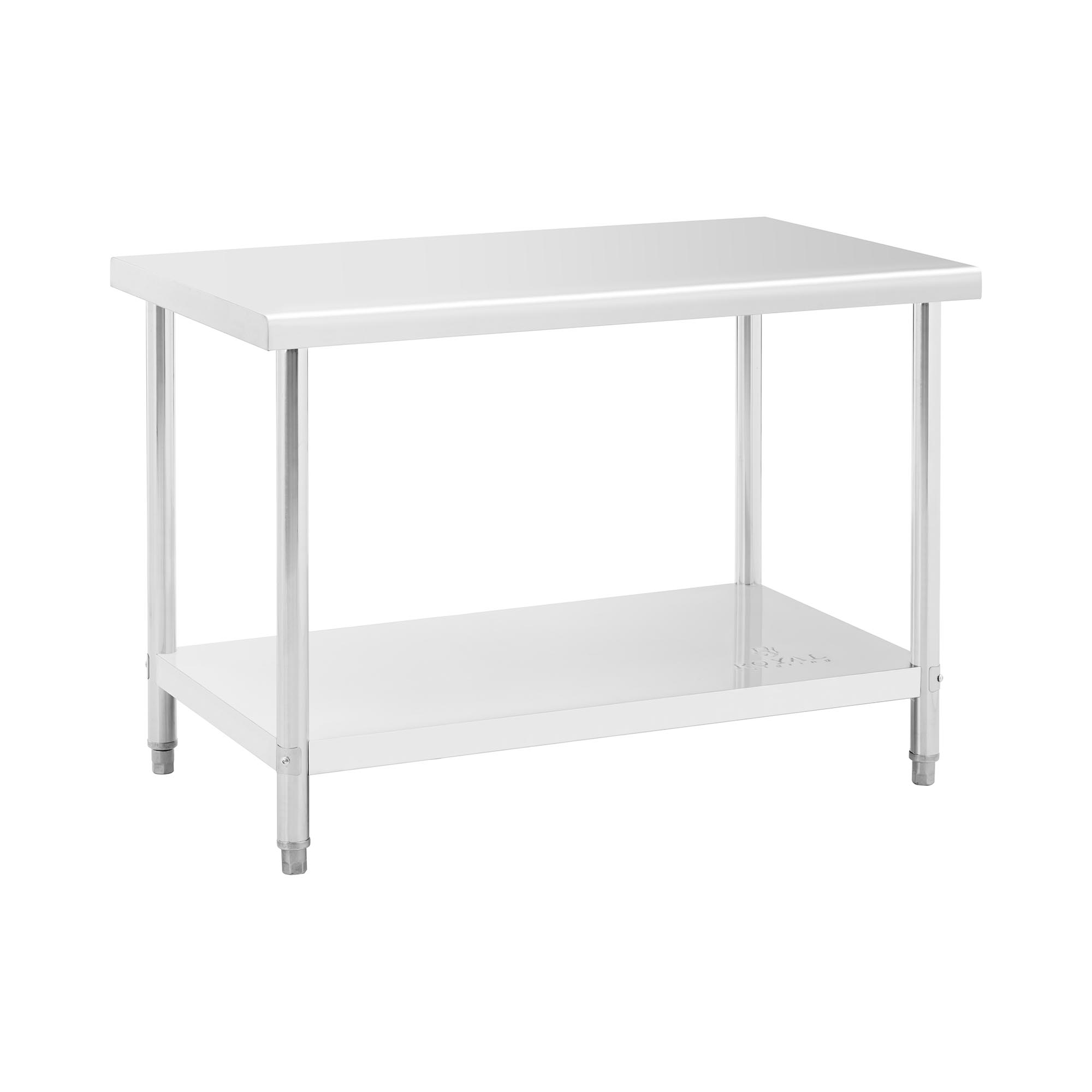 Edelstahl-Arbeitstisch - ECO - 120 x 70 cm - 115 kg - Royal Catering RCAT-120/70-NW