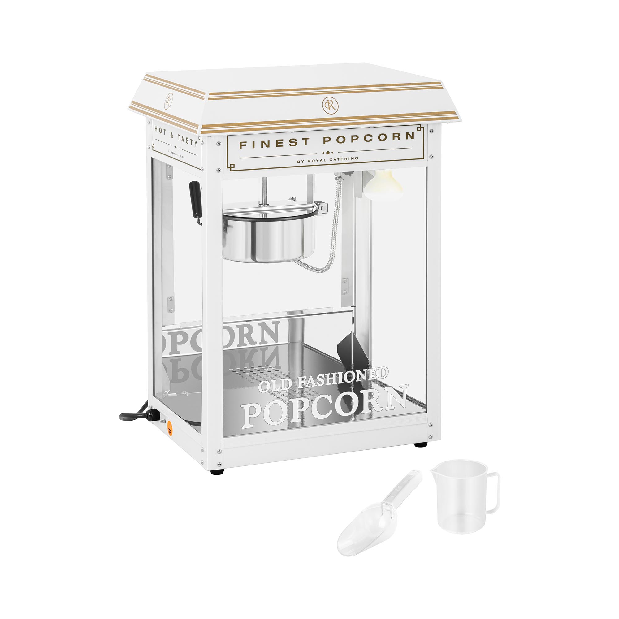 Popcornmaschine - 1600 W - 5 kg/h - weiß & golden - Royal Catering RCPS-WG1