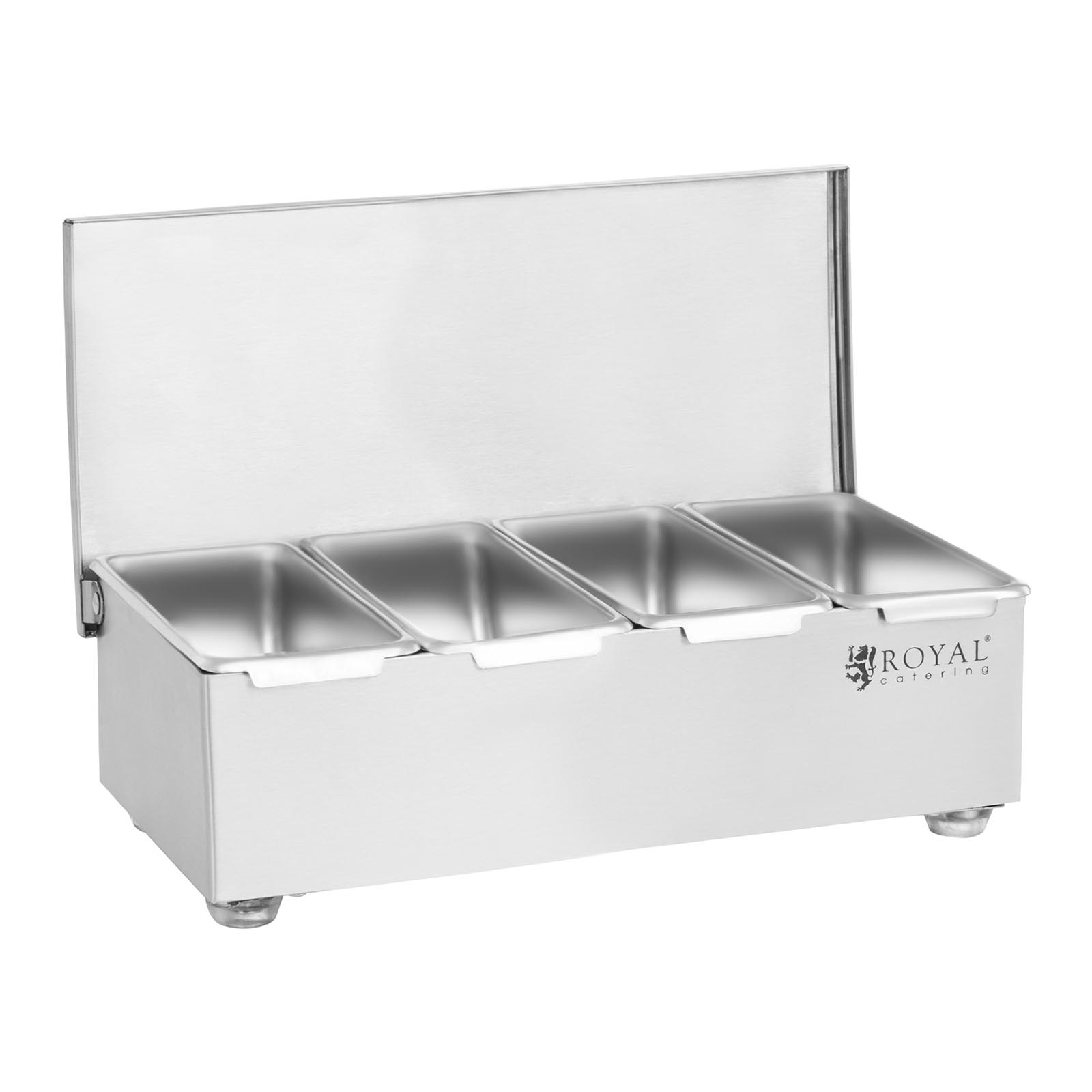 Ingrediëntencontainer opzetstelling - RVS - 4 x 450 ml