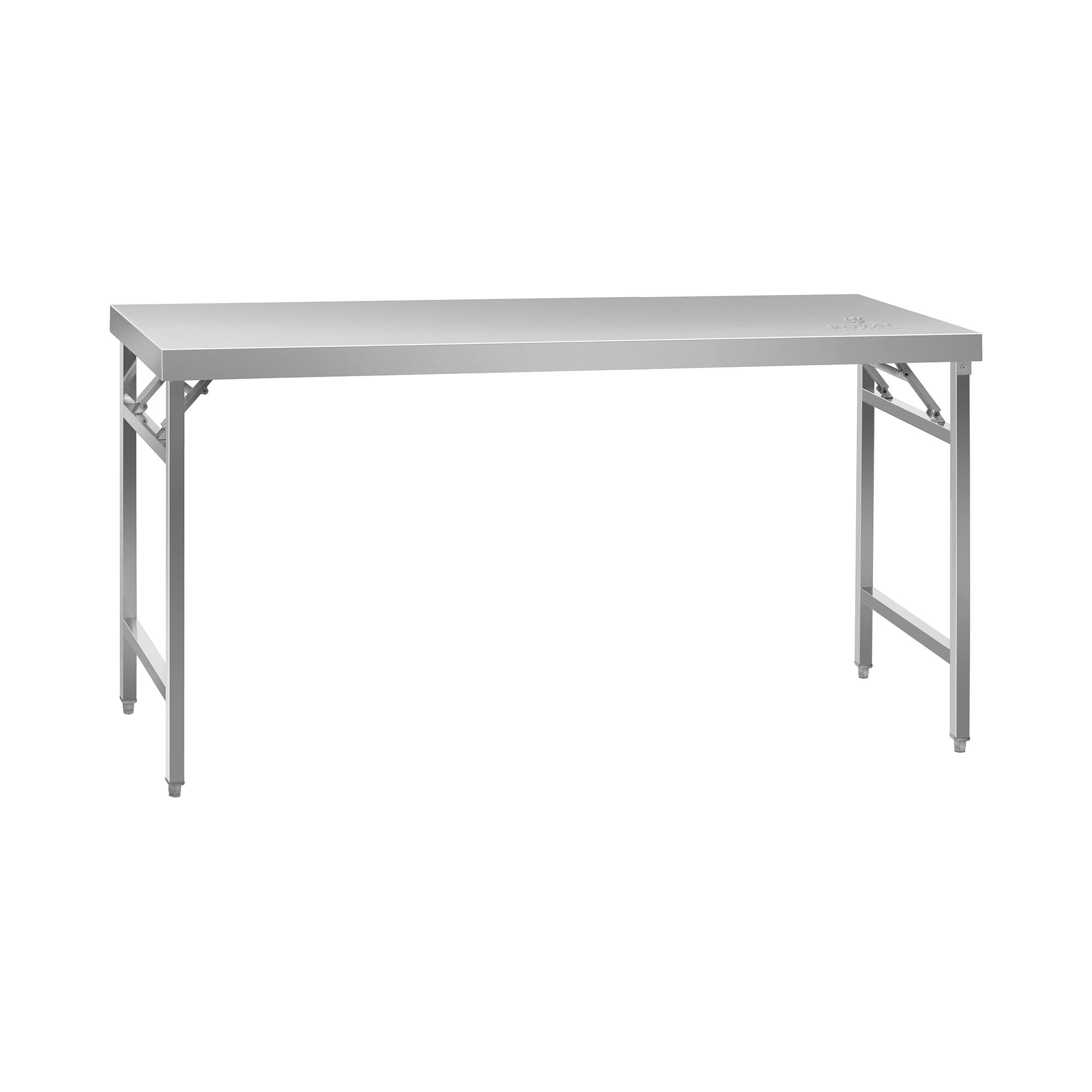 Edelstahl-Arbeitstisch - PREMIUM - 60 x 180 cm - 230 kg - klappbar - Royal Catering RCAT-180/60K