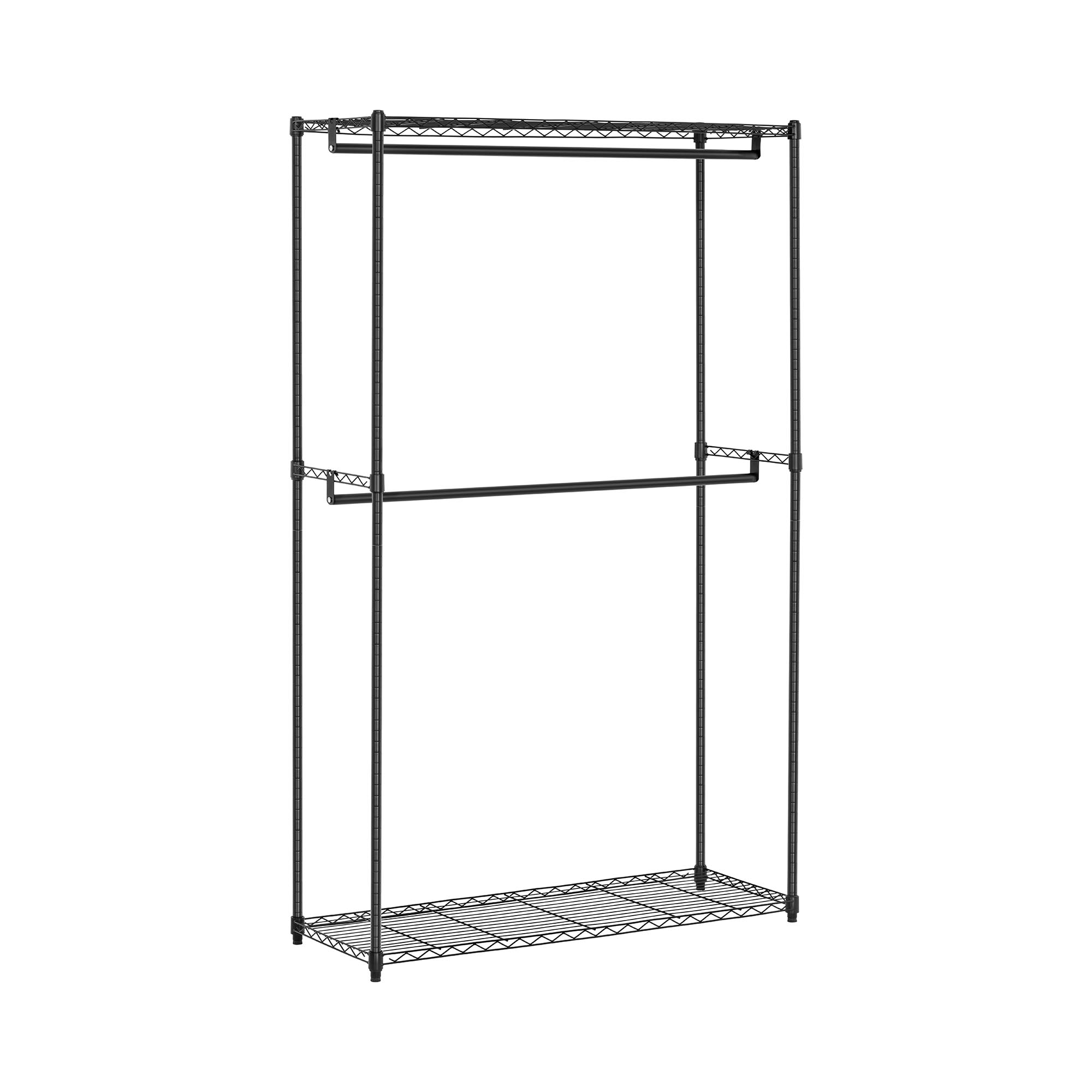 Metalen kledingrek - 120 x 45 x 180 cm - 200 kg - zwart