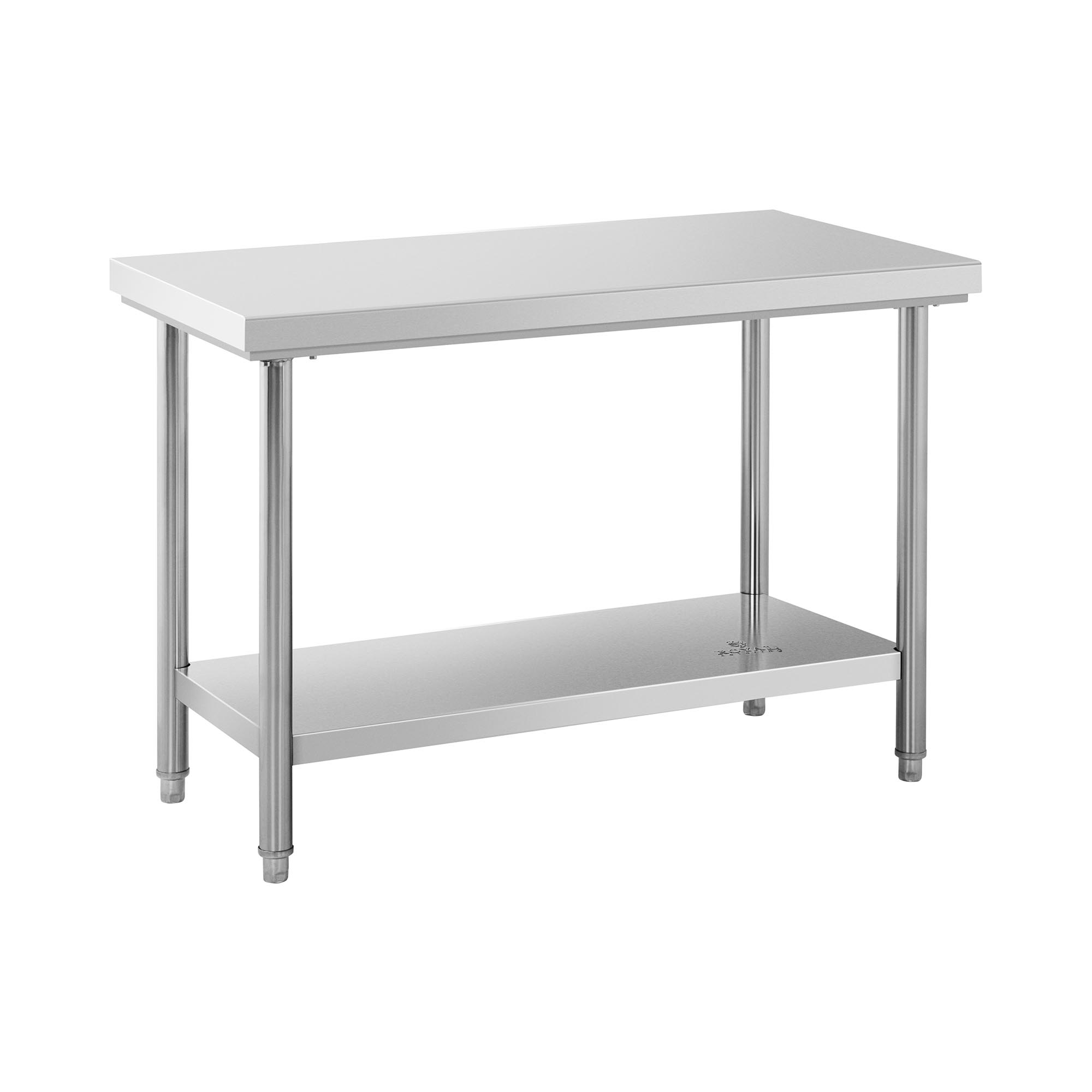 Edelstahl-Arbeitstisch - ECO - 120 x 60 cm - 137 kg - Royal Catering RCWT-120X60S