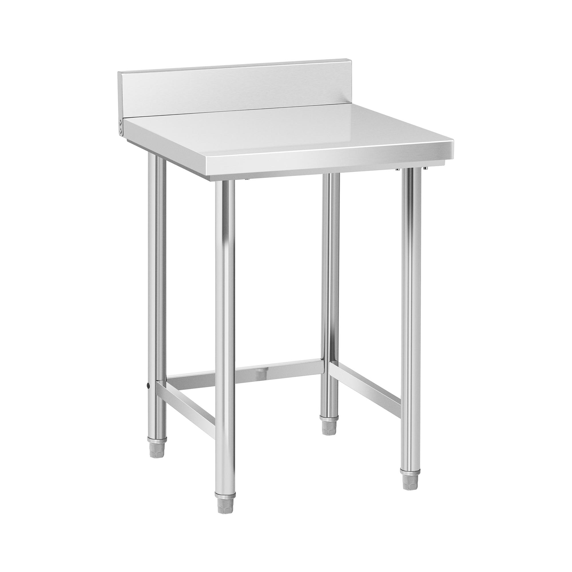 Edelstahl-Arbeitstisch - ECO - 64 x 64 cm - 200 kg - Aufkantung - Royal Catering RCWT-64X64-E