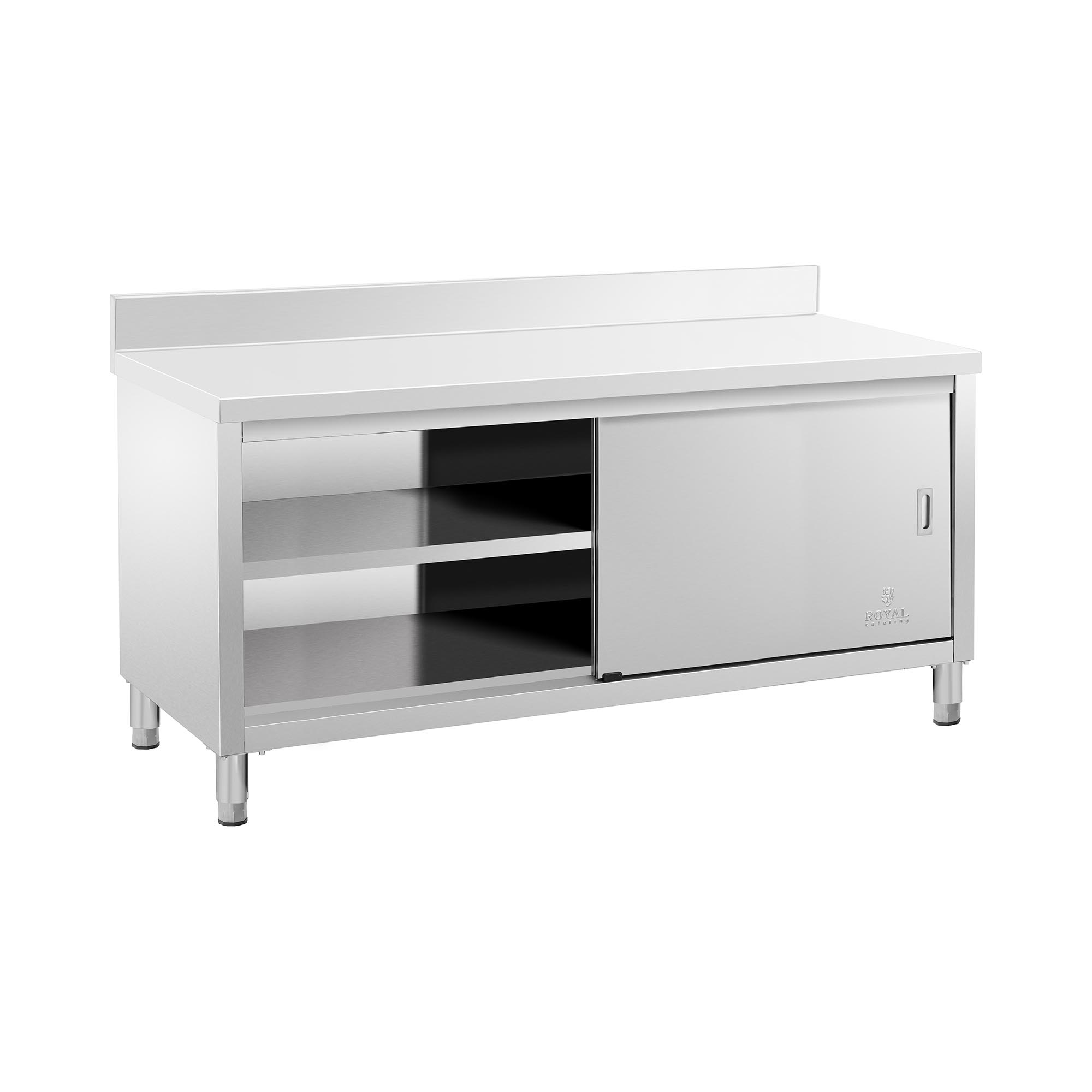 RVS werkkast - ECO - 180 x 70 cm - 600 kg - achterwand - Royal Catering
