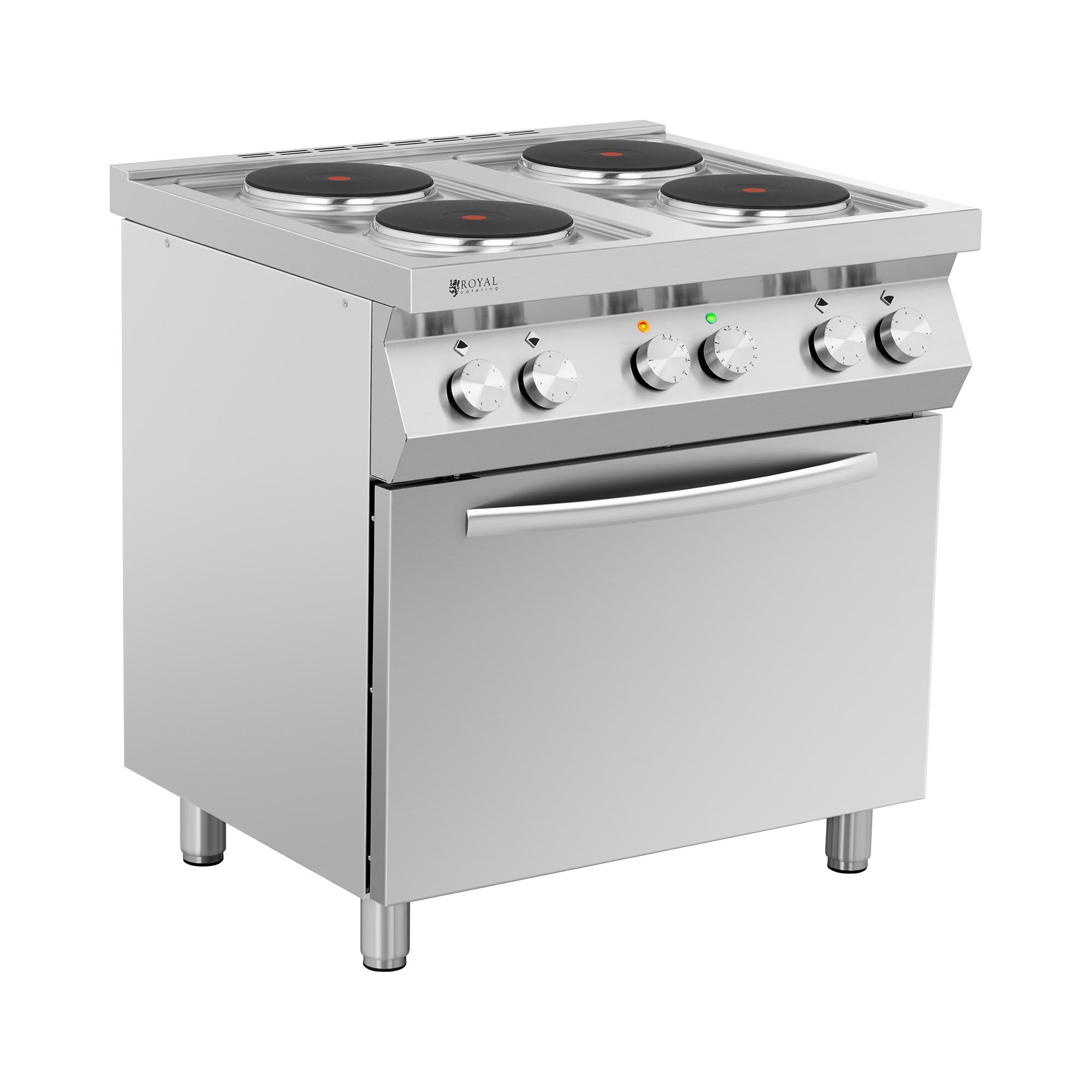 Royal Catering Elektroherd Gastro - 13.400 W - 4 Platten - mit Umluftofen RC-EC4VO