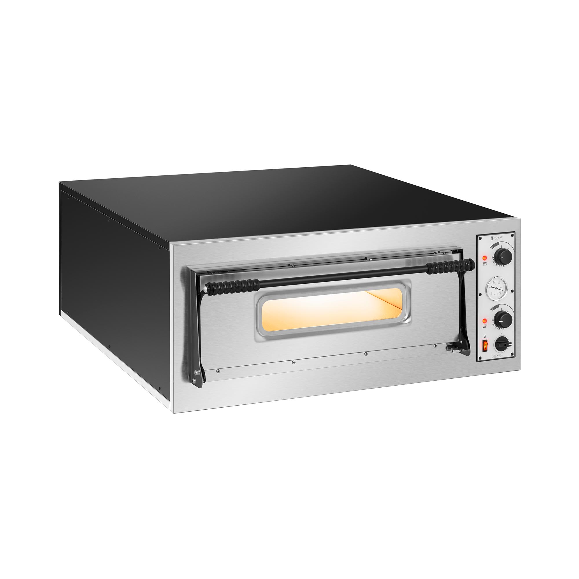 Elektromos pizzakemence - 6 x 32 cm - 1 kamra - 7200 W - 400 V - manuális - Royal Catering