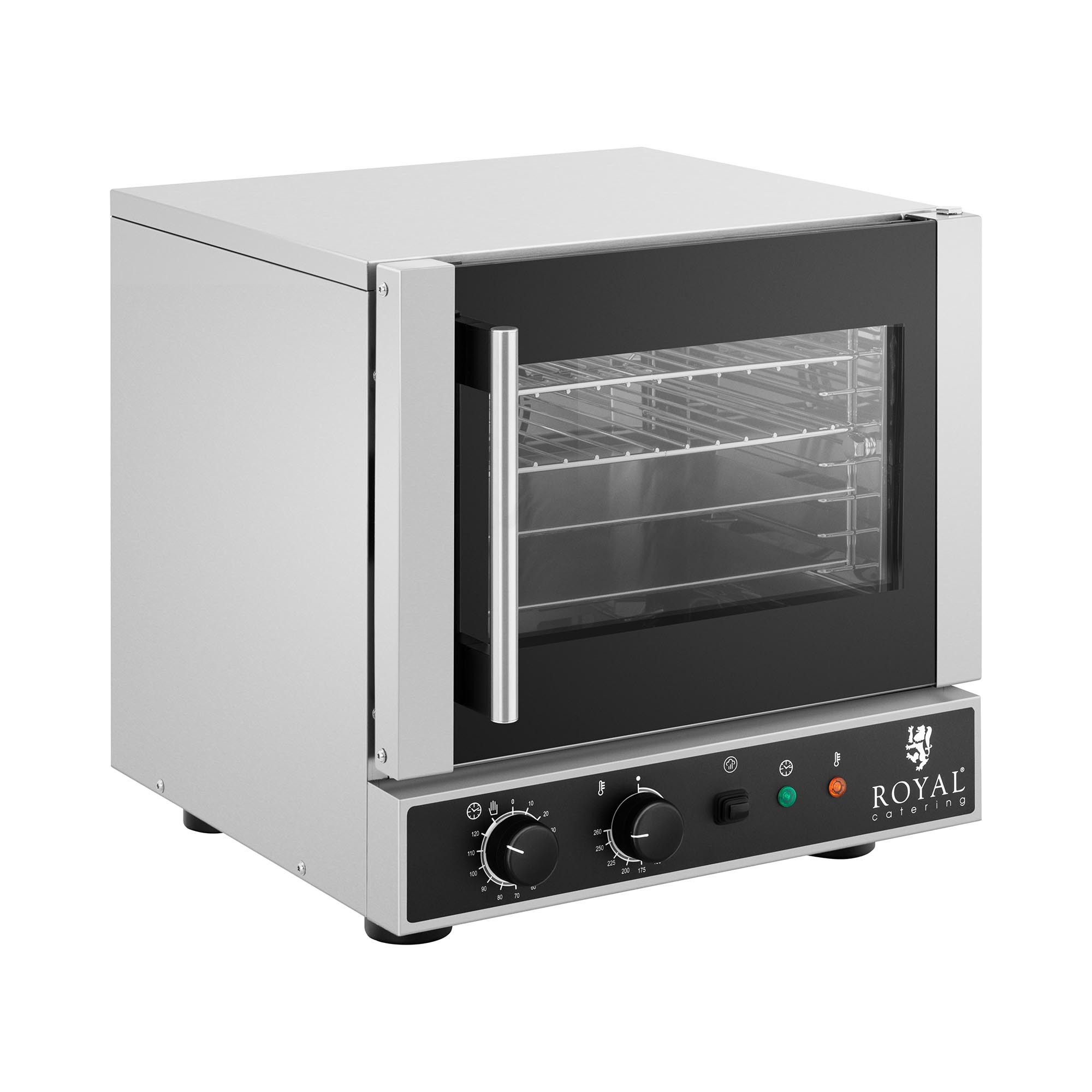 Royal Catering Aanrecht heteluchtoven - 2.600 W - Stoomfunctie - Incl. 2 platen, 2 roosters (GN 1/2)