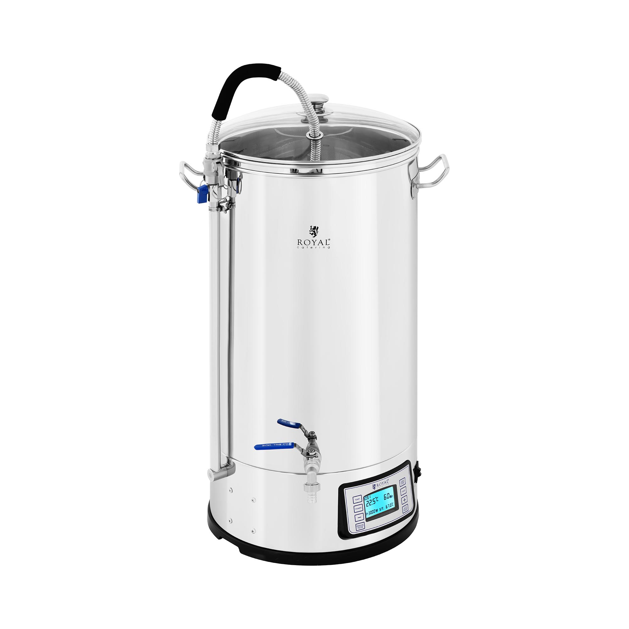Brouwketel - 50 L - 3.000 W - 25 - 100 °C - roestvrij staal - LCD-display - timer