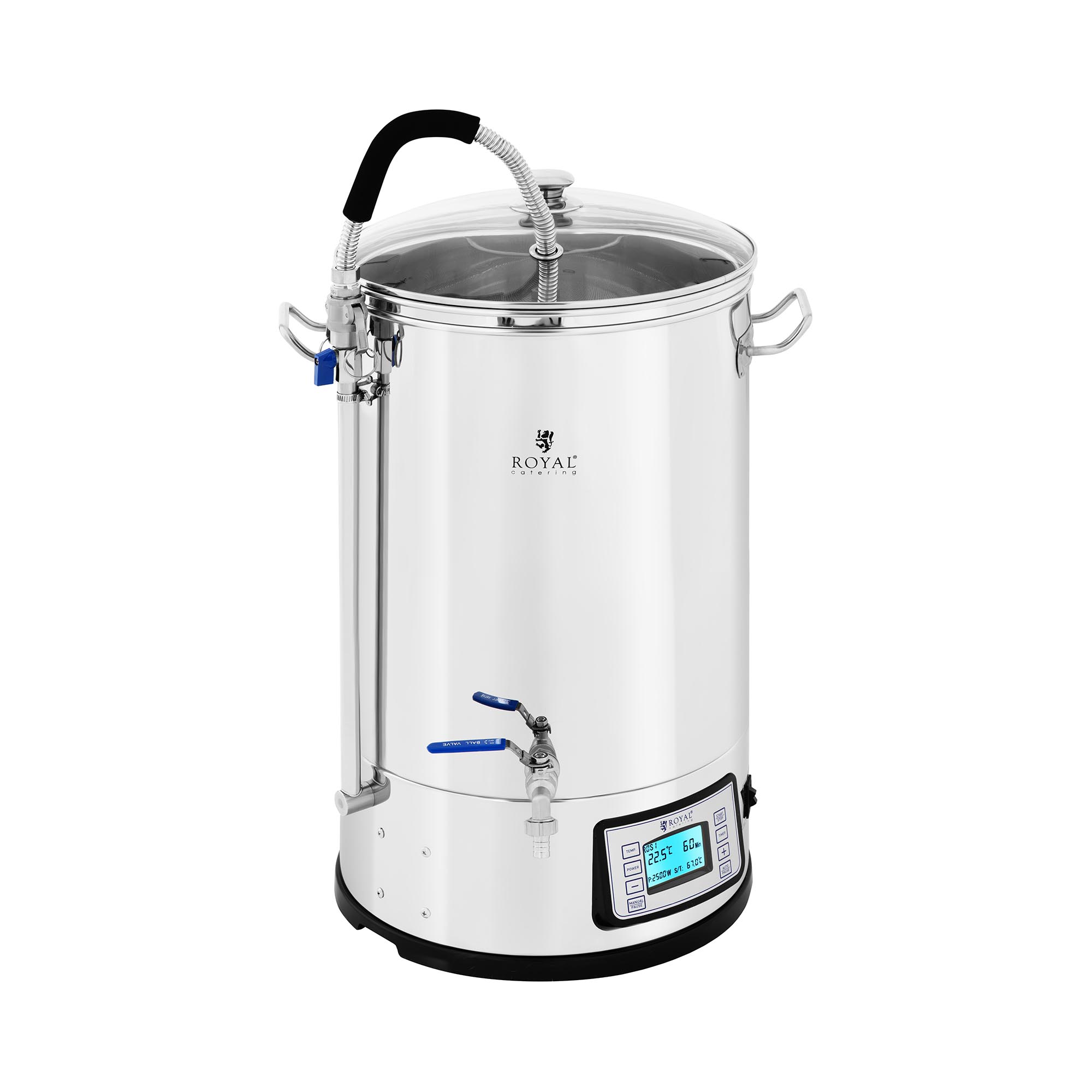 Sörfőző gép - 30 L - 2500 W - 25-100 °C - roszdamentes acél - LCD kijelző - Időzítő | Royal Catering