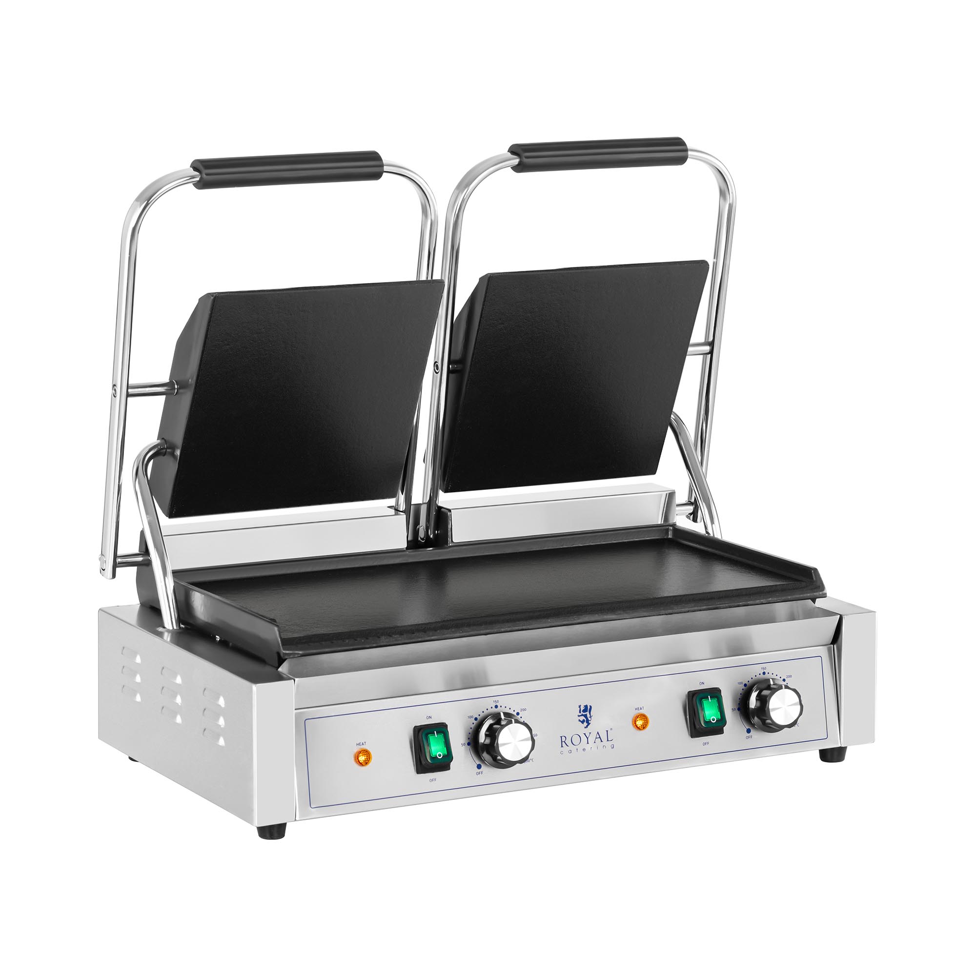 Doppel-Kontaktgrill - glatt - Royal Catering - 3600 W RCPKG-3600-S