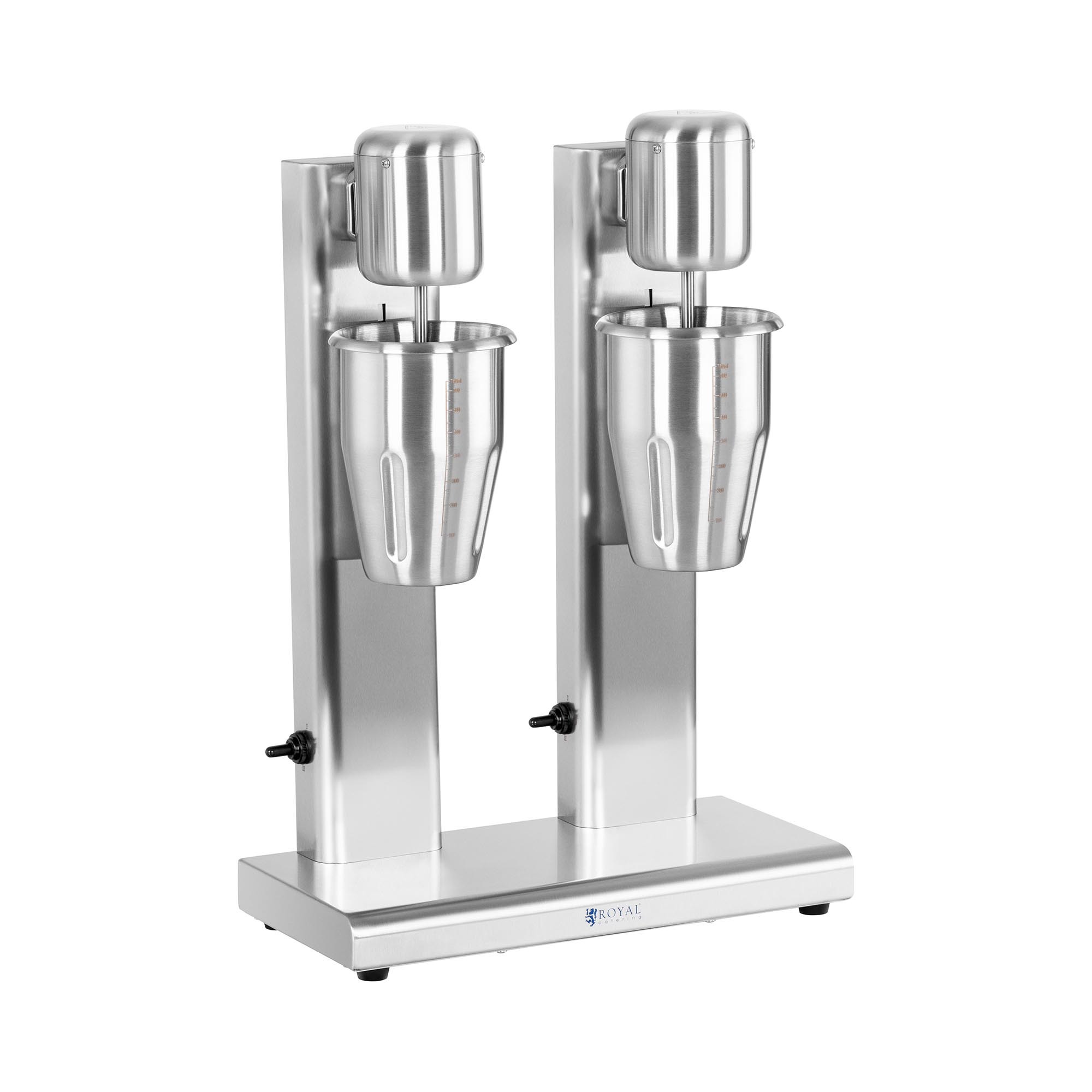 Milkshaker - dubbel - 2 x 1 L - 15.000 rpm - Roestvrij staal