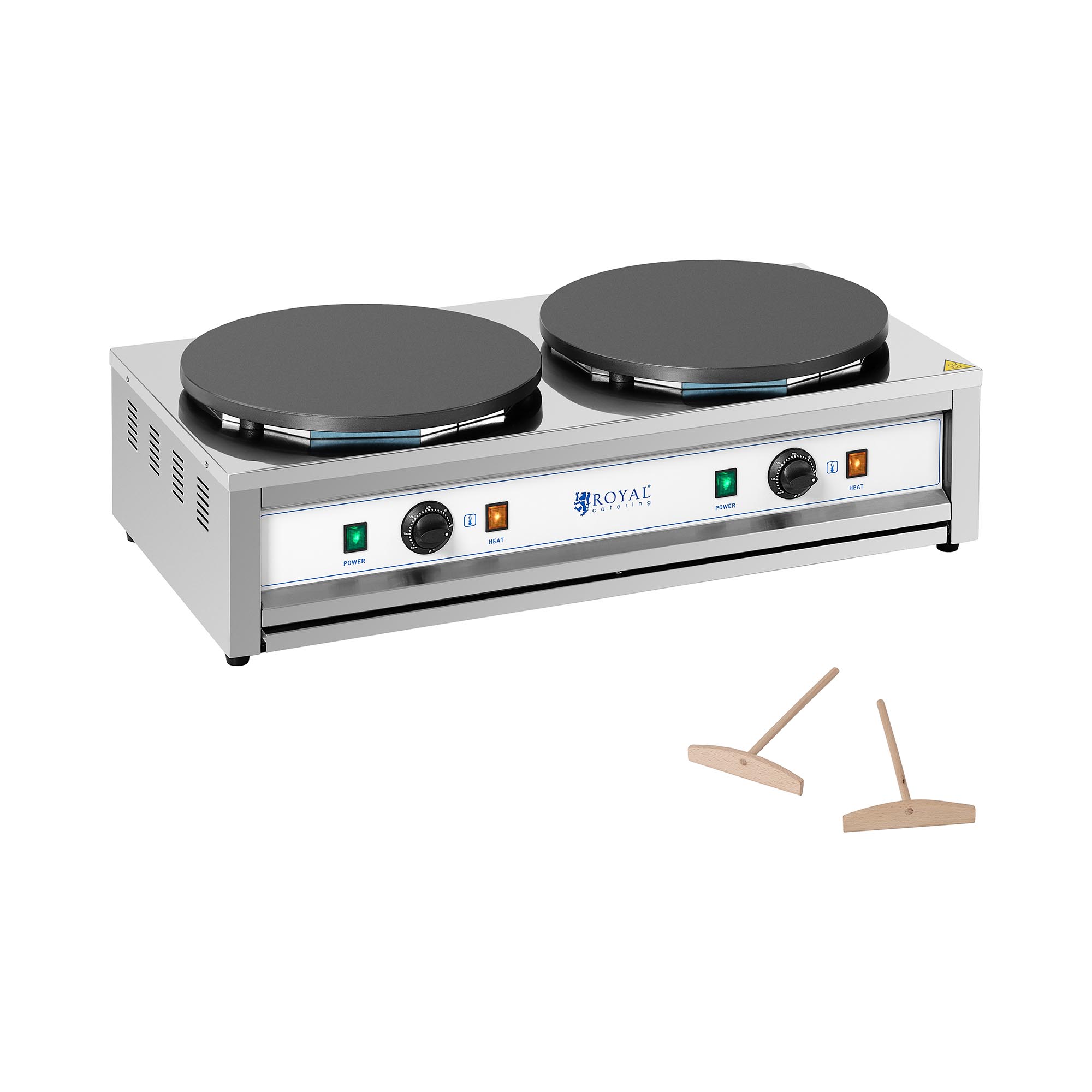 Royal Catering Crêpesmaker - 2 Heizplatten - 2 x 400 mm - 2 x 3.000 W RC-CMD01