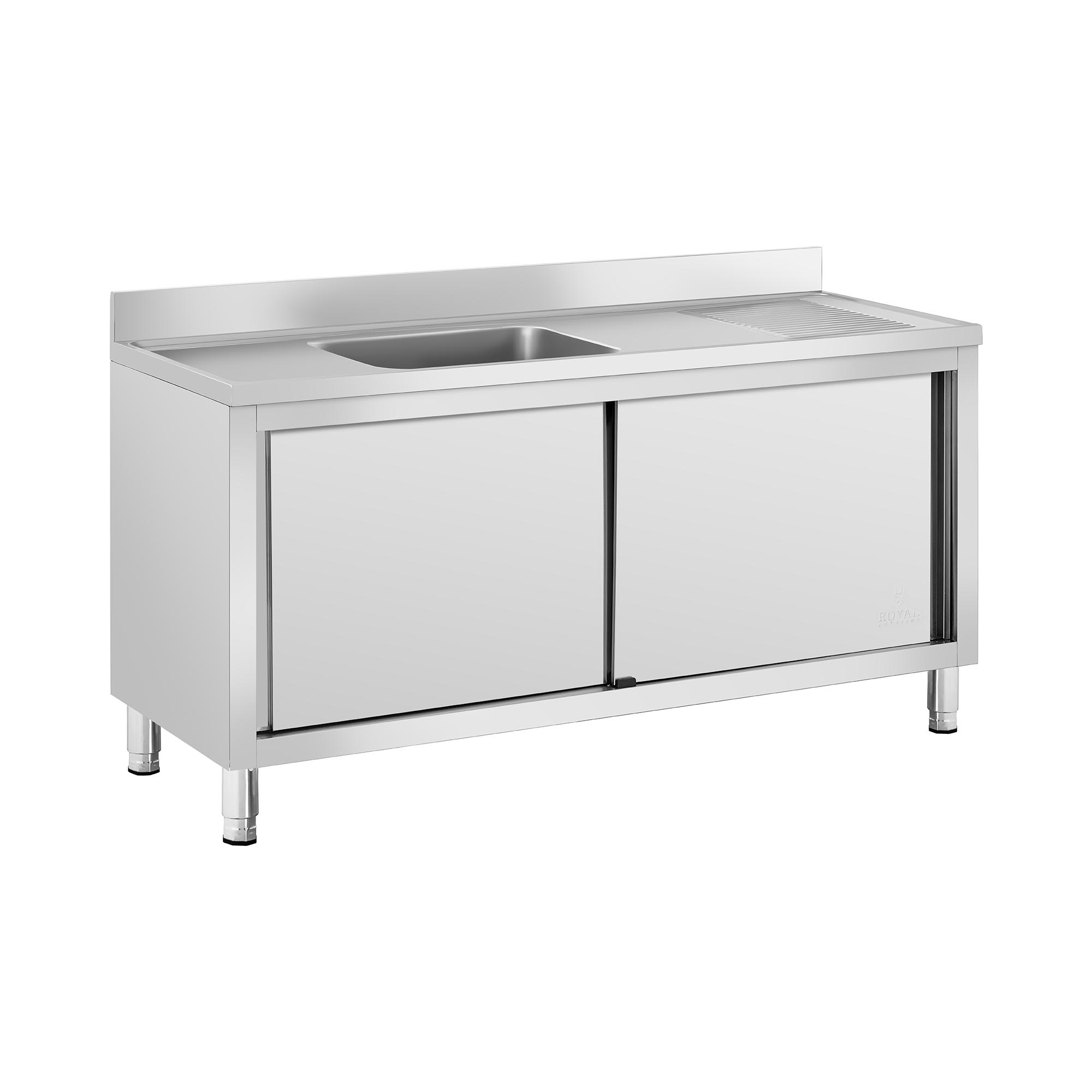 Wastafel kast - 1 Basin - Royal Catering - Roestvrij staal - 500 x 400 x 240 mm