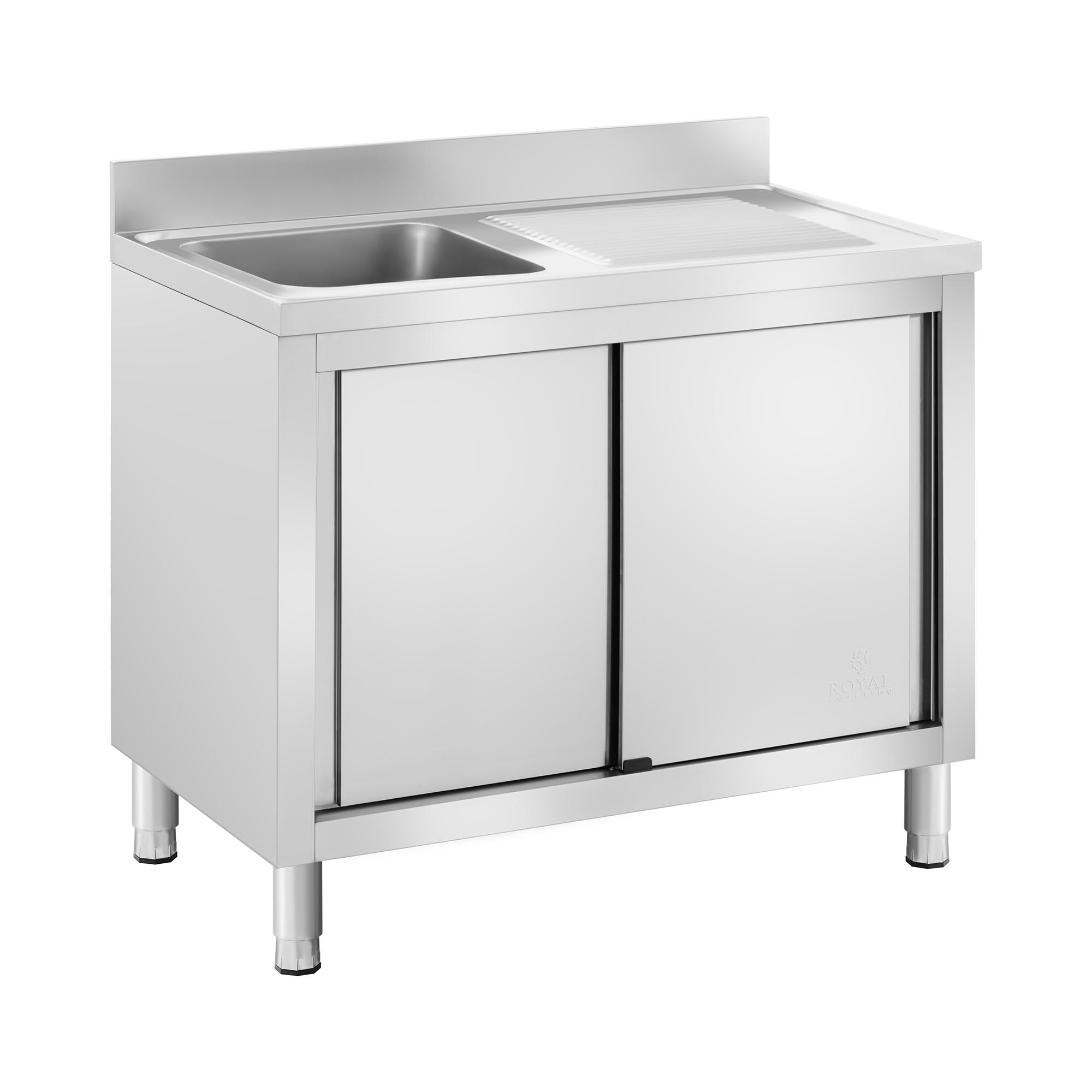 Wastafel kast - 1 Basin - Royal Catering - Roestvrij staal - 400 x 400 x 240 mm