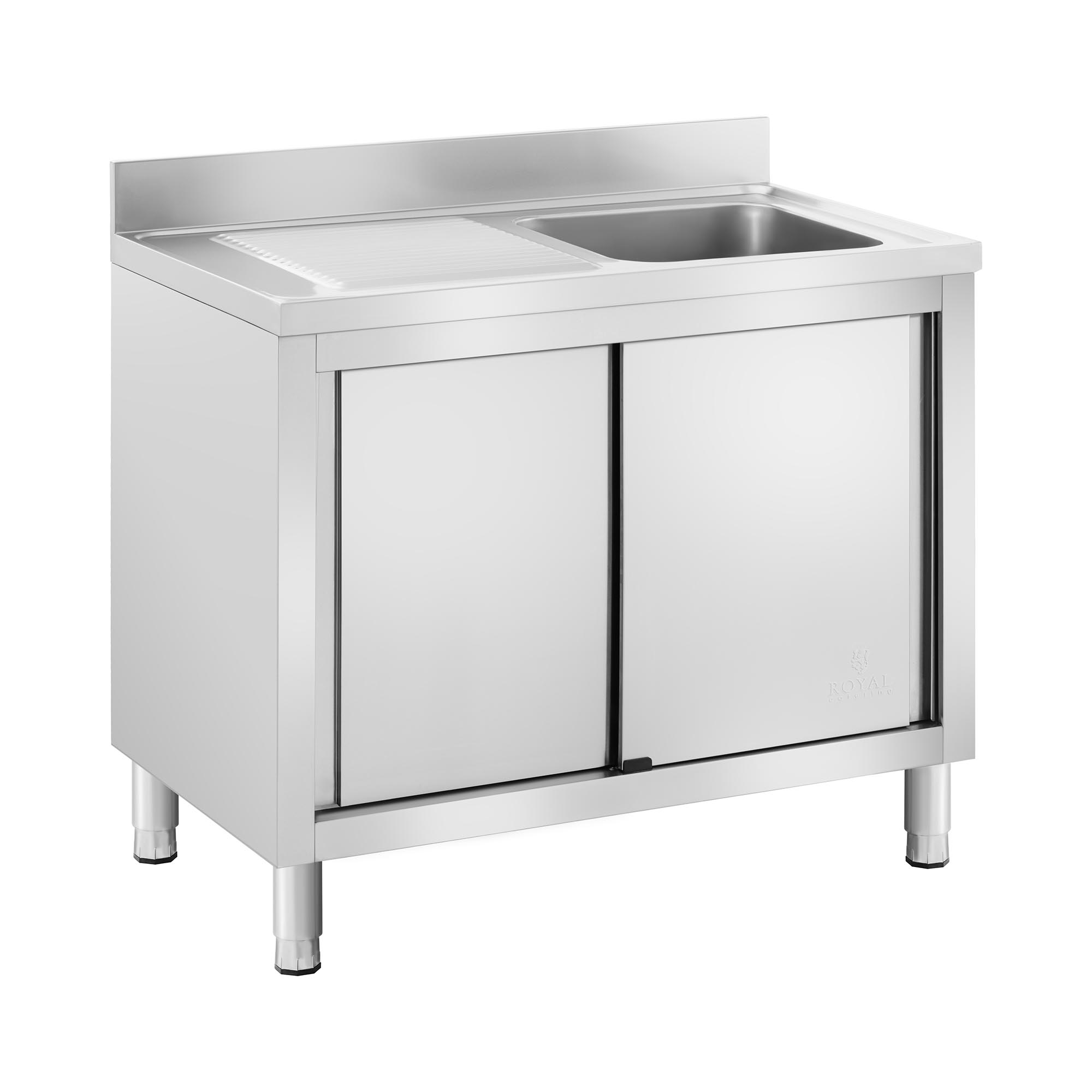 Wastafel kast - 1 Basin - Royal Catering - Roestvrij staal - 400 x 400 x 240 mm