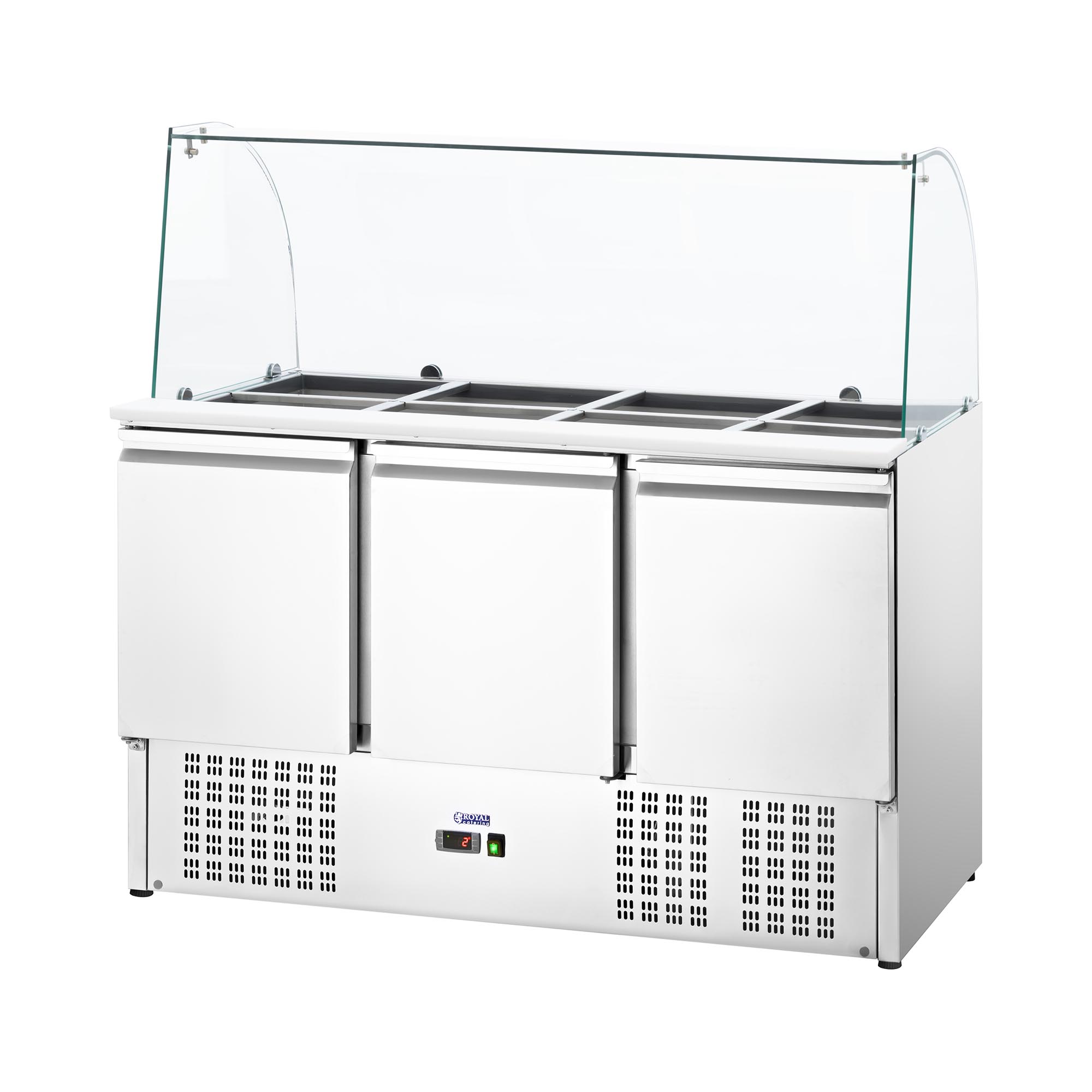 Salátabár - üvegtetővel - Royal Catering - 368 L - 8 GN edényhez - 137 x 70 cm