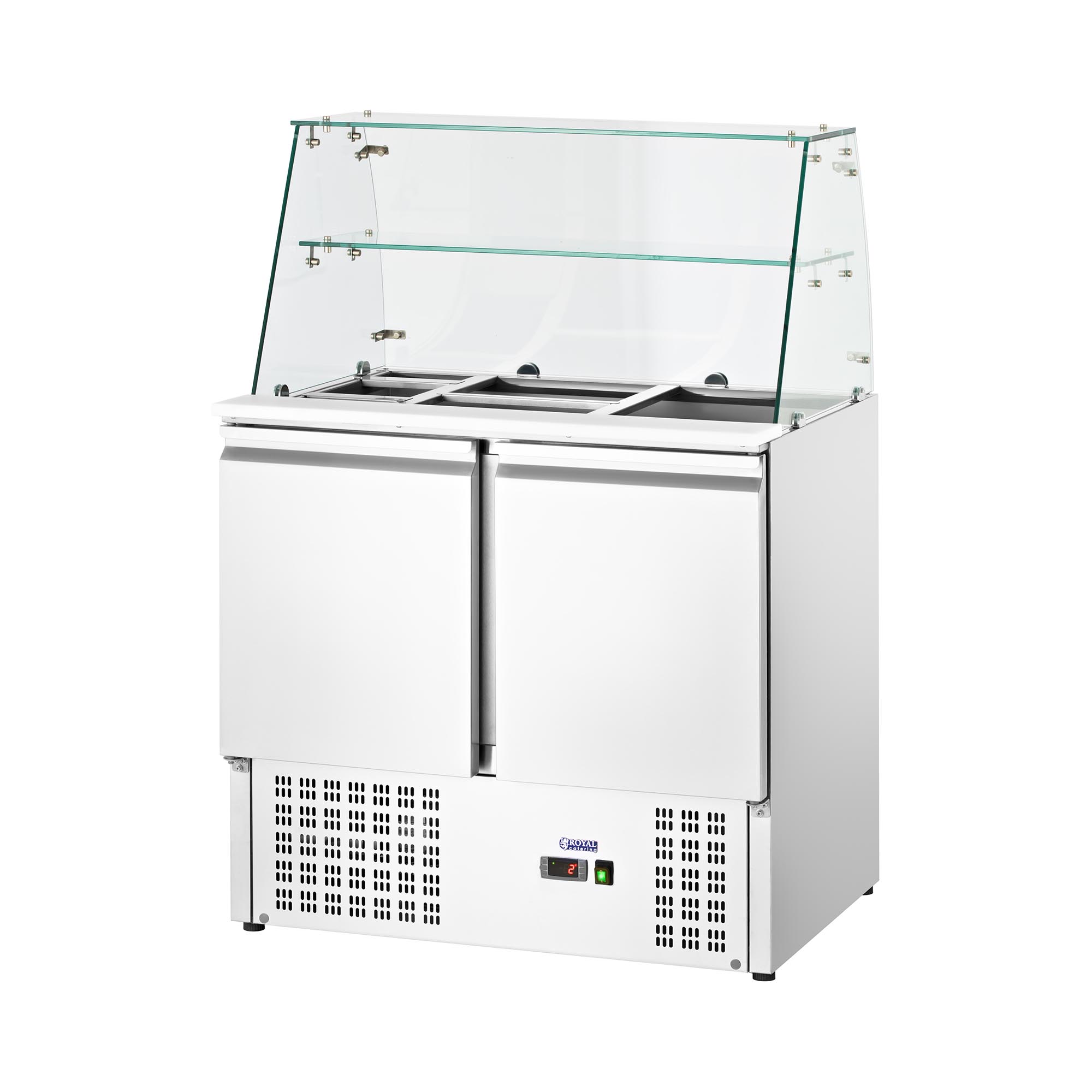 Salátabár - üvegtetővel - Royal Catering - 240 L - 7 GN edényhez - 90 x 70 cm
