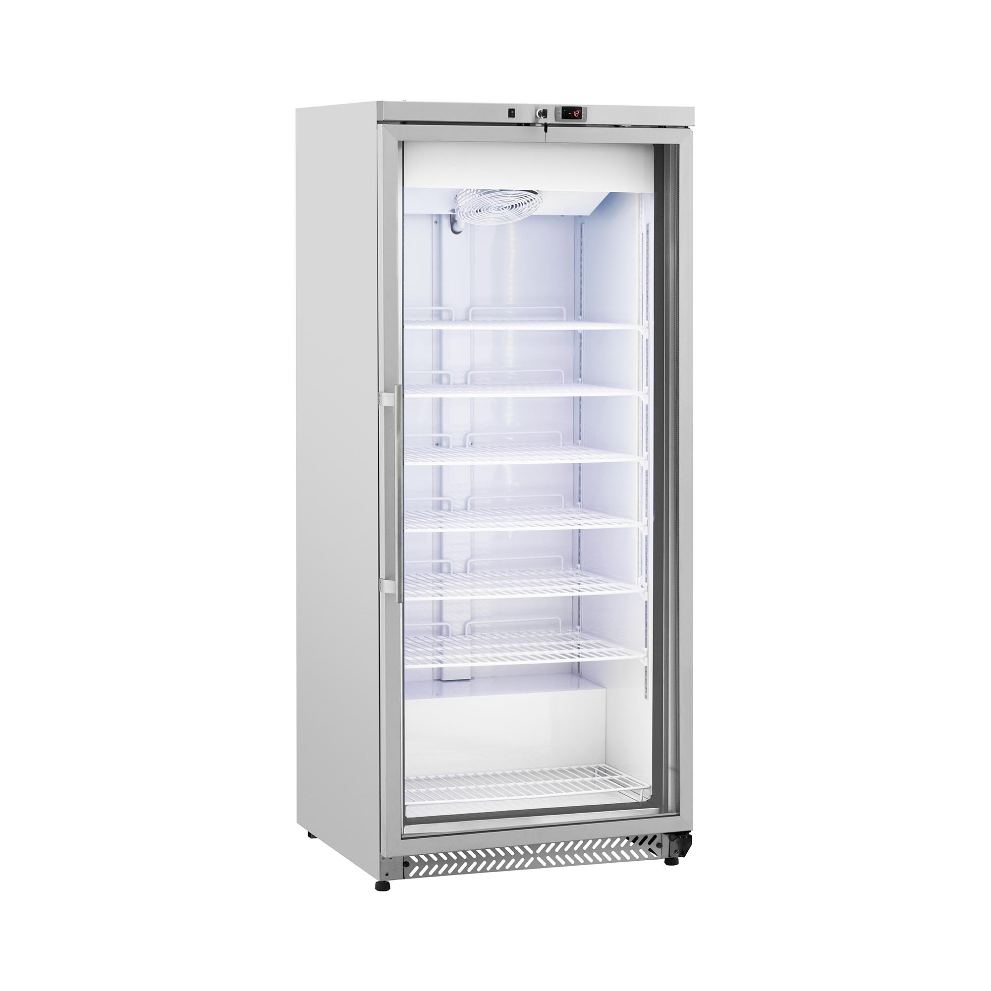 Gefrierschrank - 580 L - Royal Catering - Glastür - Silbern - Kältemittel R290