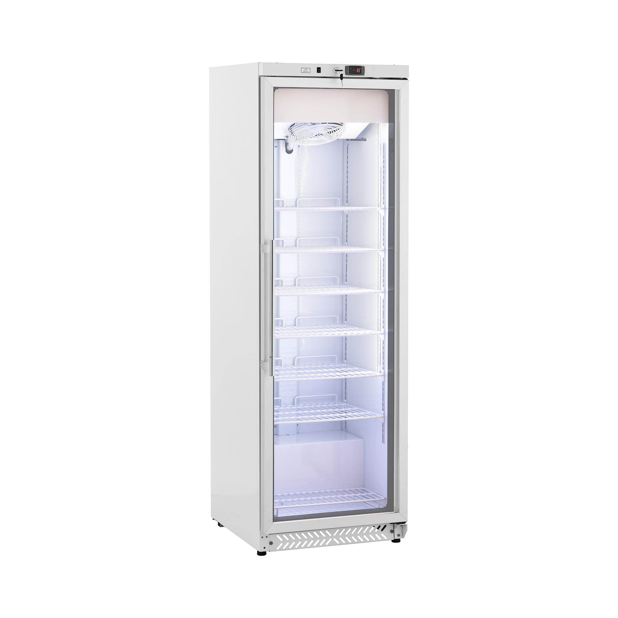 Gefrierschrank - 380 L - Royal Catering - Glastür - Weiß - Kältemittel R290 RCLK-F380GB