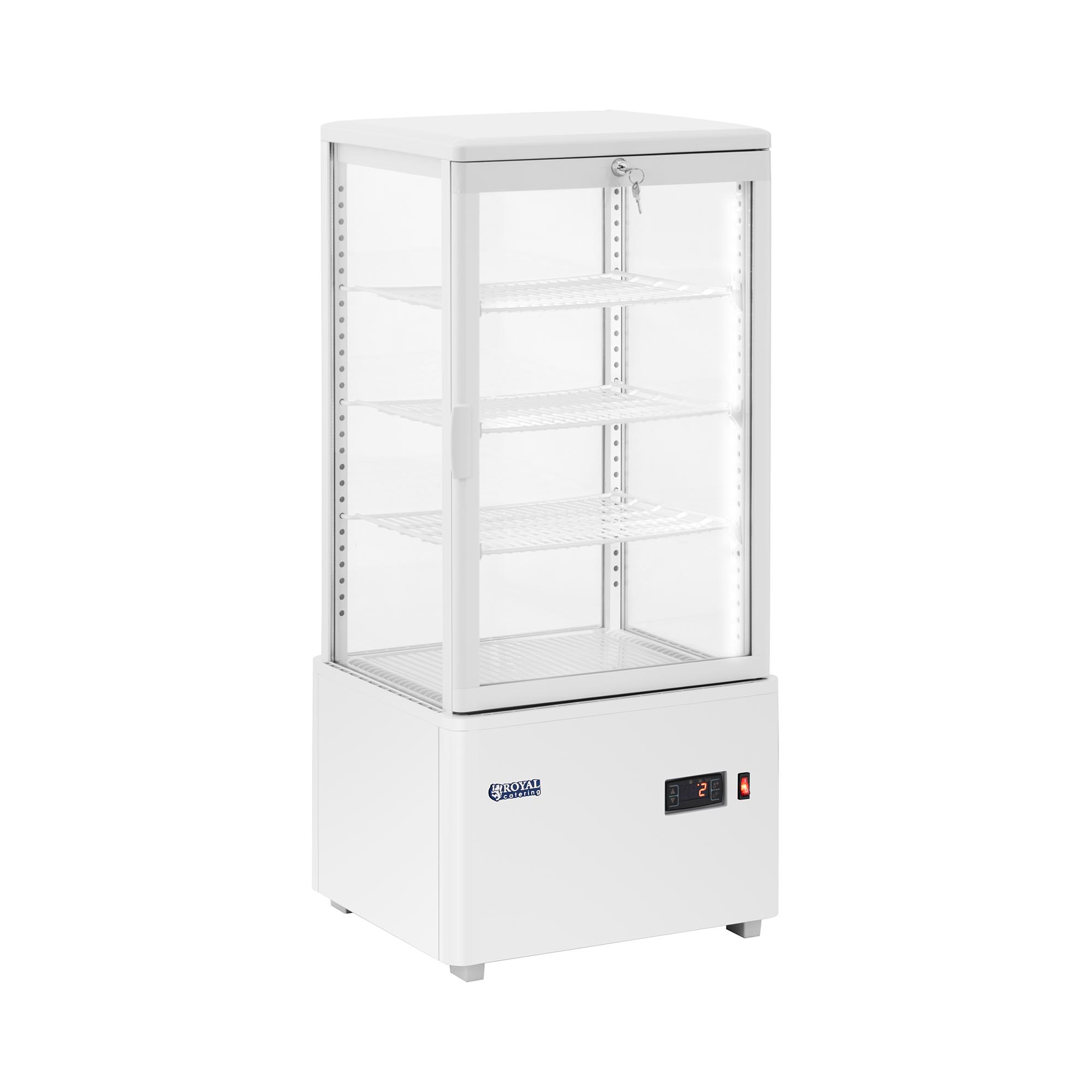 Koelvitrine - 78 L - Royal Catering - 4 niveaus - wit - afsluitbaar