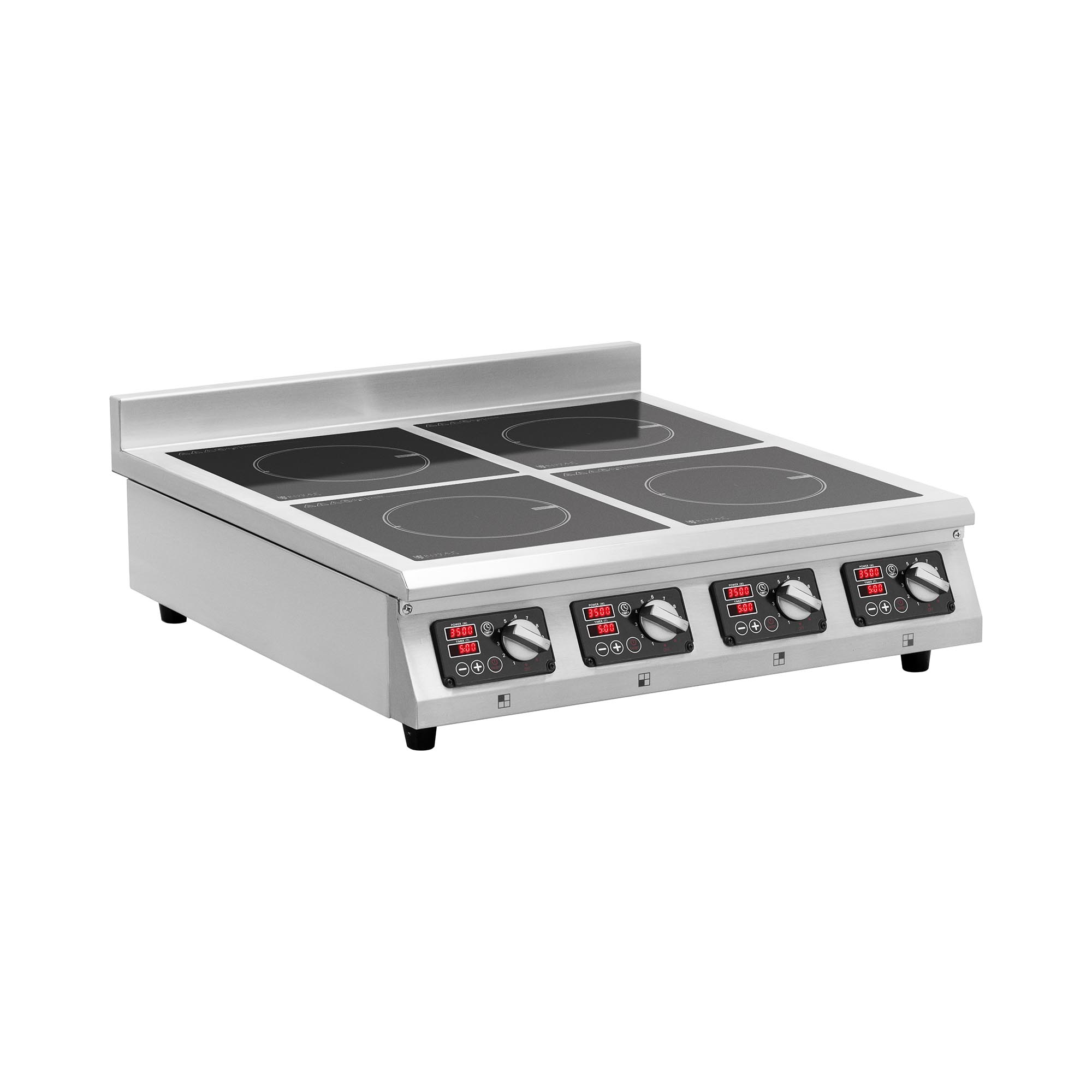 Inductiekookplaat - 4 x 20 cm - 10 niveaus - Timer - 77 x 70 x 25.5 cm - Royal Catering