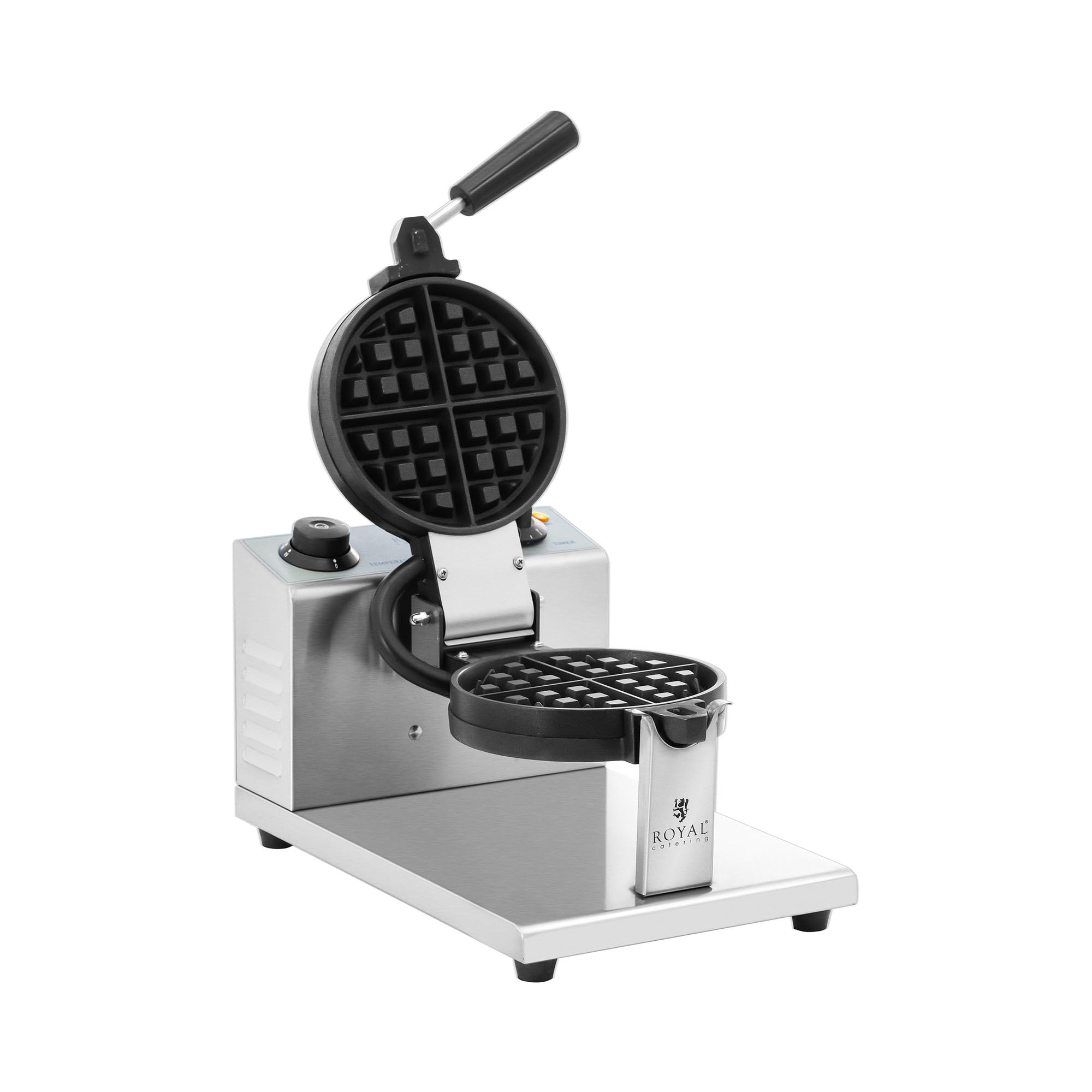 Waffeleisen - rund - 4 kleine Waffeln - 1200 W - Royal Catering RCWM-1200-R1