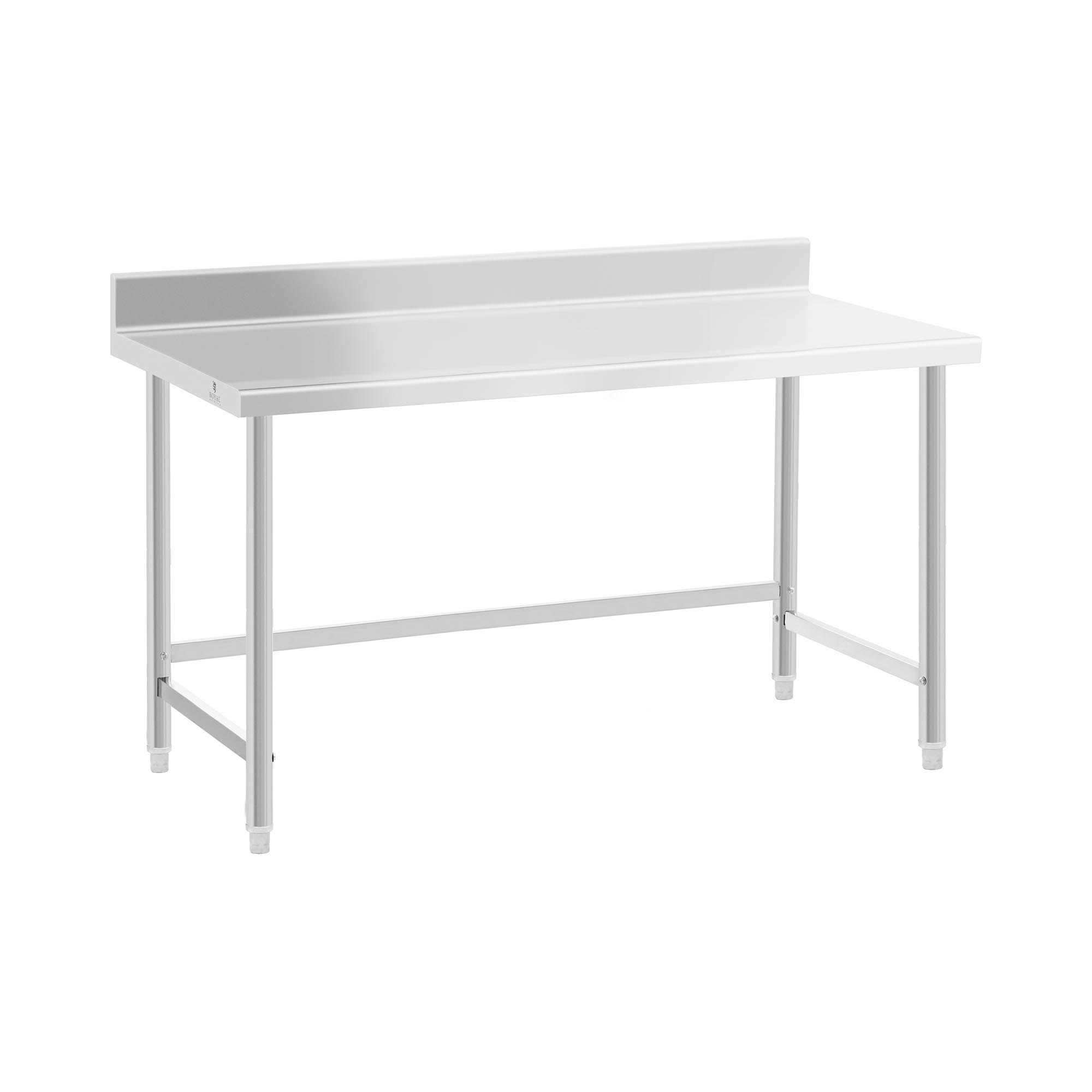 Edelstahl-Arbeitstisch - ECO - 150 x 70 cm - 93 kg - Aufkantung - Royal Catering RCAT-150/70-SPS